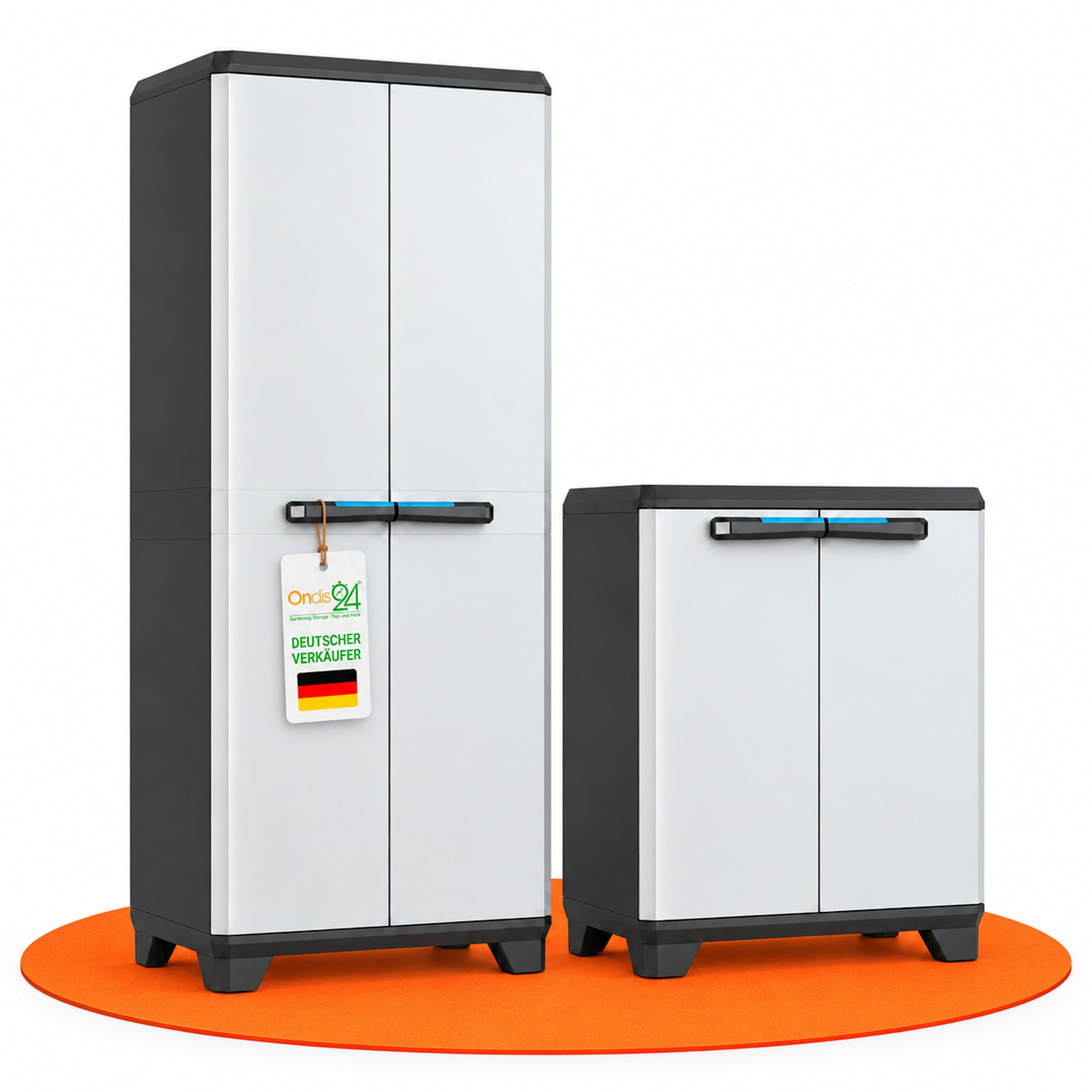 ONDIS24 Mehrzweckschrank Kunststoffschrank Haushaltschrank Linear Multifunktionsschrank inkl. Einlegeboden, verstellbare Füße, Soft-Touch Griffe