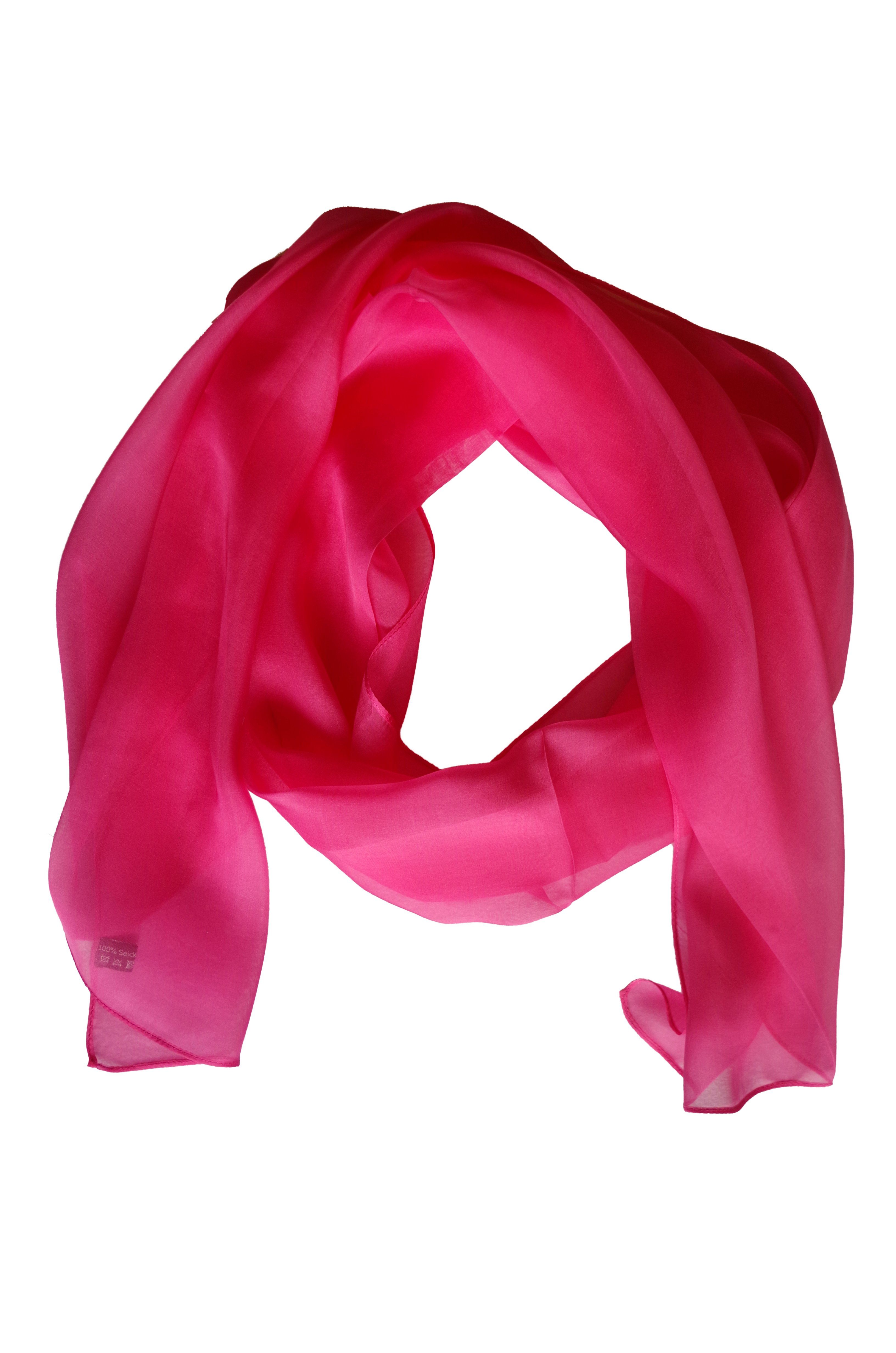 Posh Gear Seidenschal Seiden 100% Schal Chiffon aus Seide Scialle, rosa