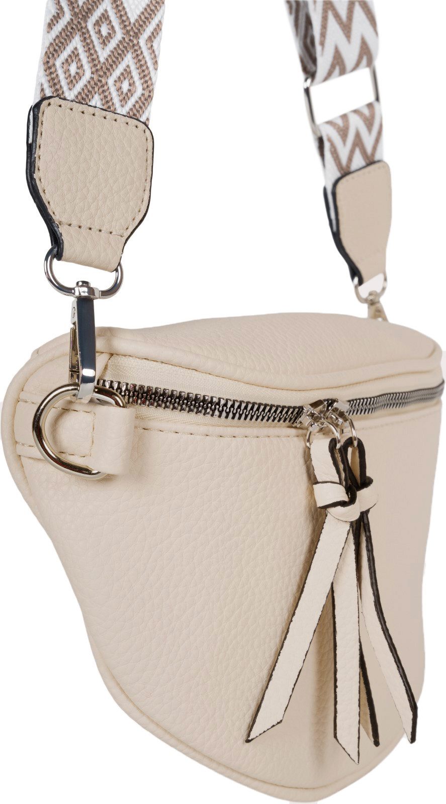 styleBREAKER Umhängetasche Halbmond Crossbody Bag Zick-Zack günstig online kaufen