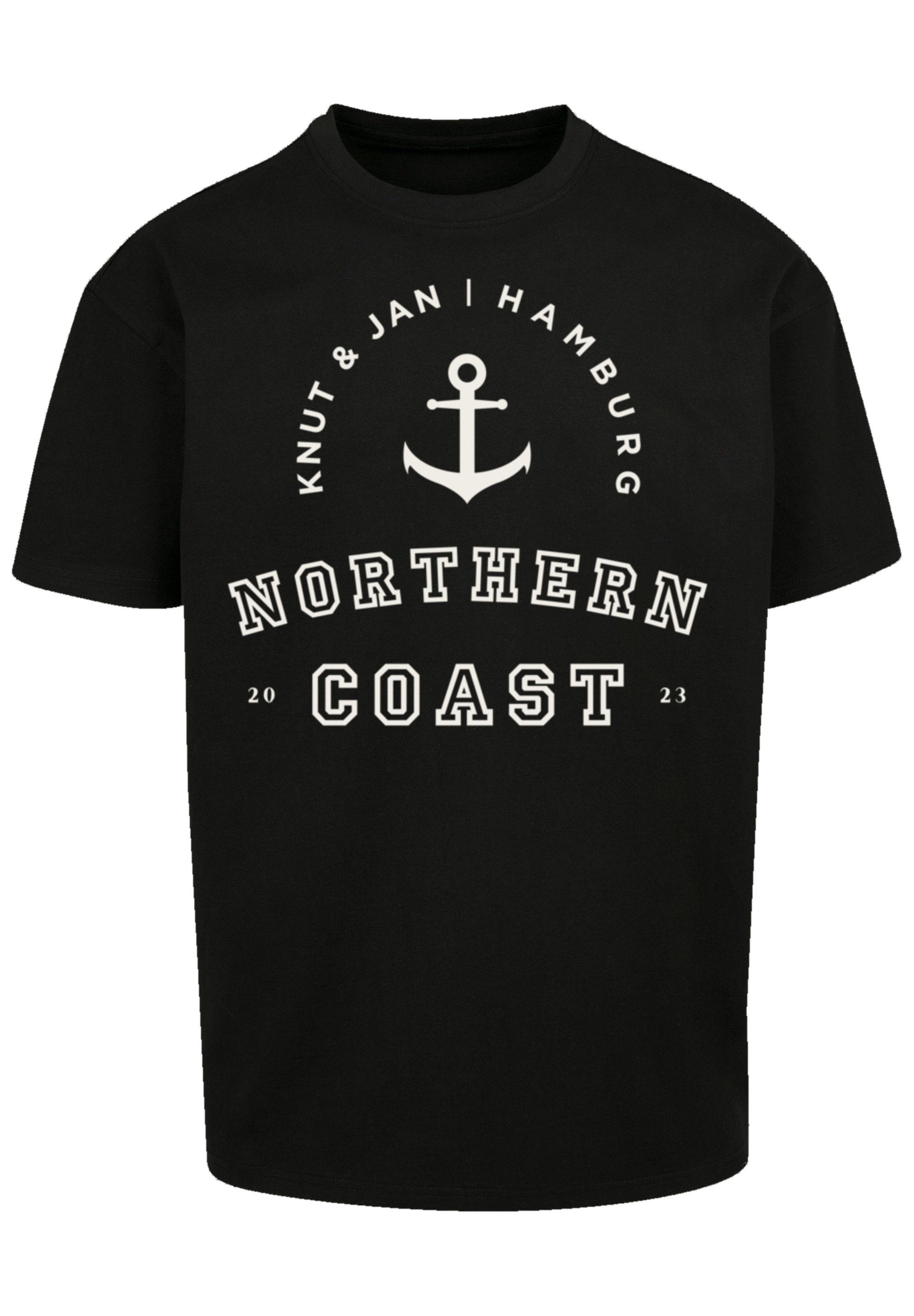 F4NT4STIC T-Shirt Northern schwarz Hamburg & Jan Nordsee Knut Print Coast