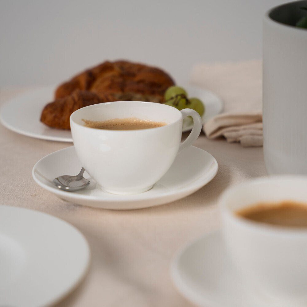 Villeroy & Boch Geschirr-Set Kaffee-Set Royal 18-tlg., Premium Bone Porcelain, 6-teiliges Frühstücksset, Geschirrset, für 6 Personen
