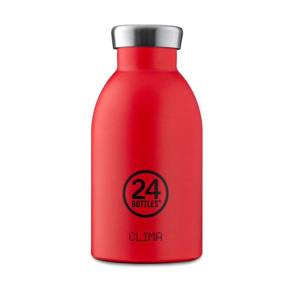 24 Bottles Thermoflasche Thermo-Trinkflasche 0,33 l Clima Bottle Hot Red, Thermo-Trinkflasche, Ø7,3cm, 18/8 Edelstahl, rot