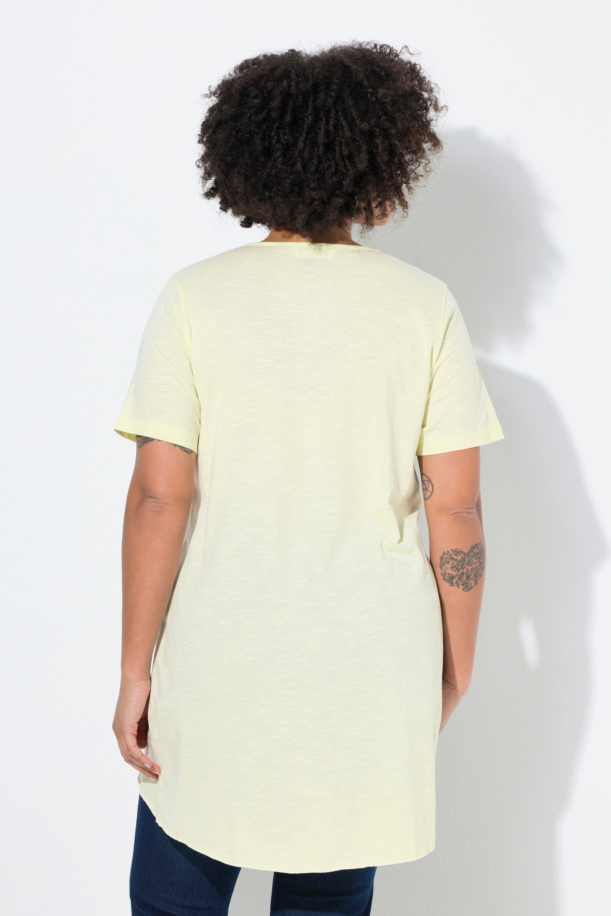 Angel of Style T-Shirt Longshirt Rundhals Halbarm gerundeter Saum