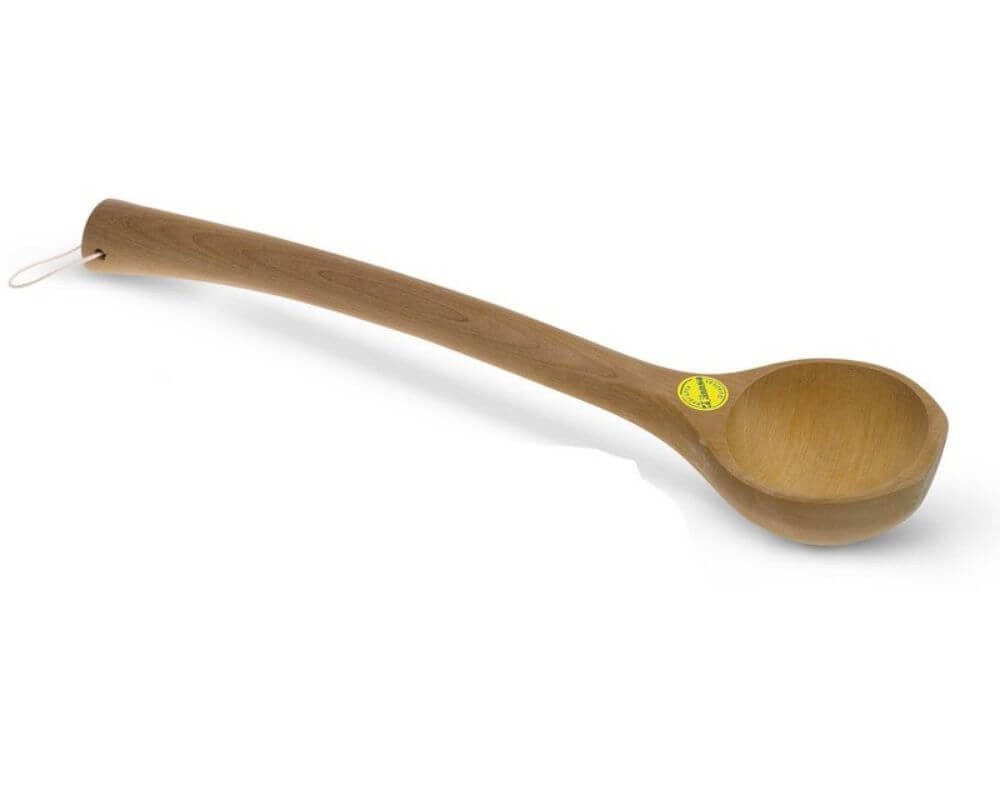 Finnsa® GmbH Schöpfkelle Löylykelle Finnische Luxus Saunakelle 46 cm lang Thermoholz