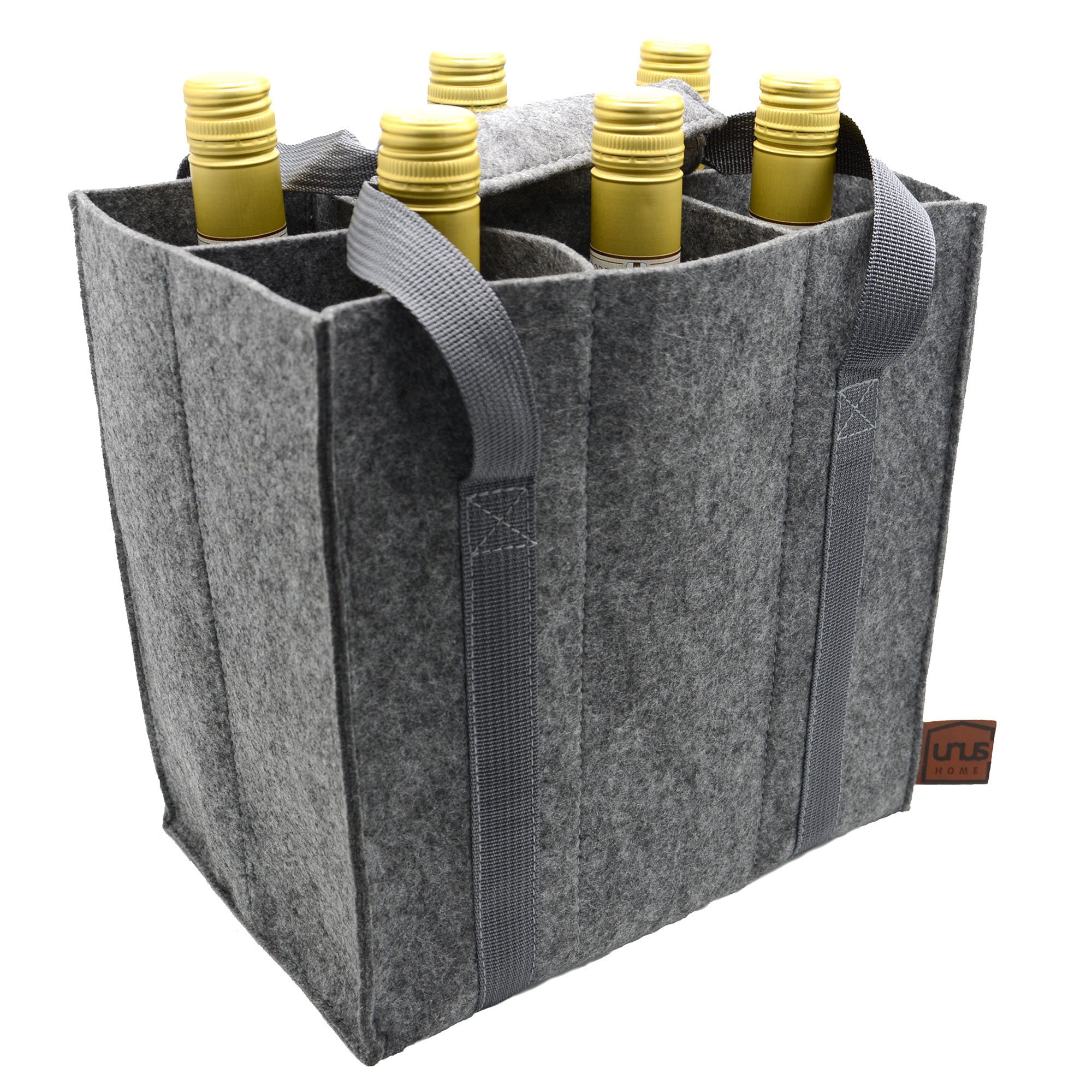 UNUS HOME Flaschenkorb Flaschenhalter 6er Filz, 0.75 l, Flaschenträger Filz günstig online kaufen