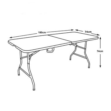 GreenBlue Klapptisch GB370, Falttisch Tisch Gartentisch Buffettisch mit Traggriff 180x74x74cm