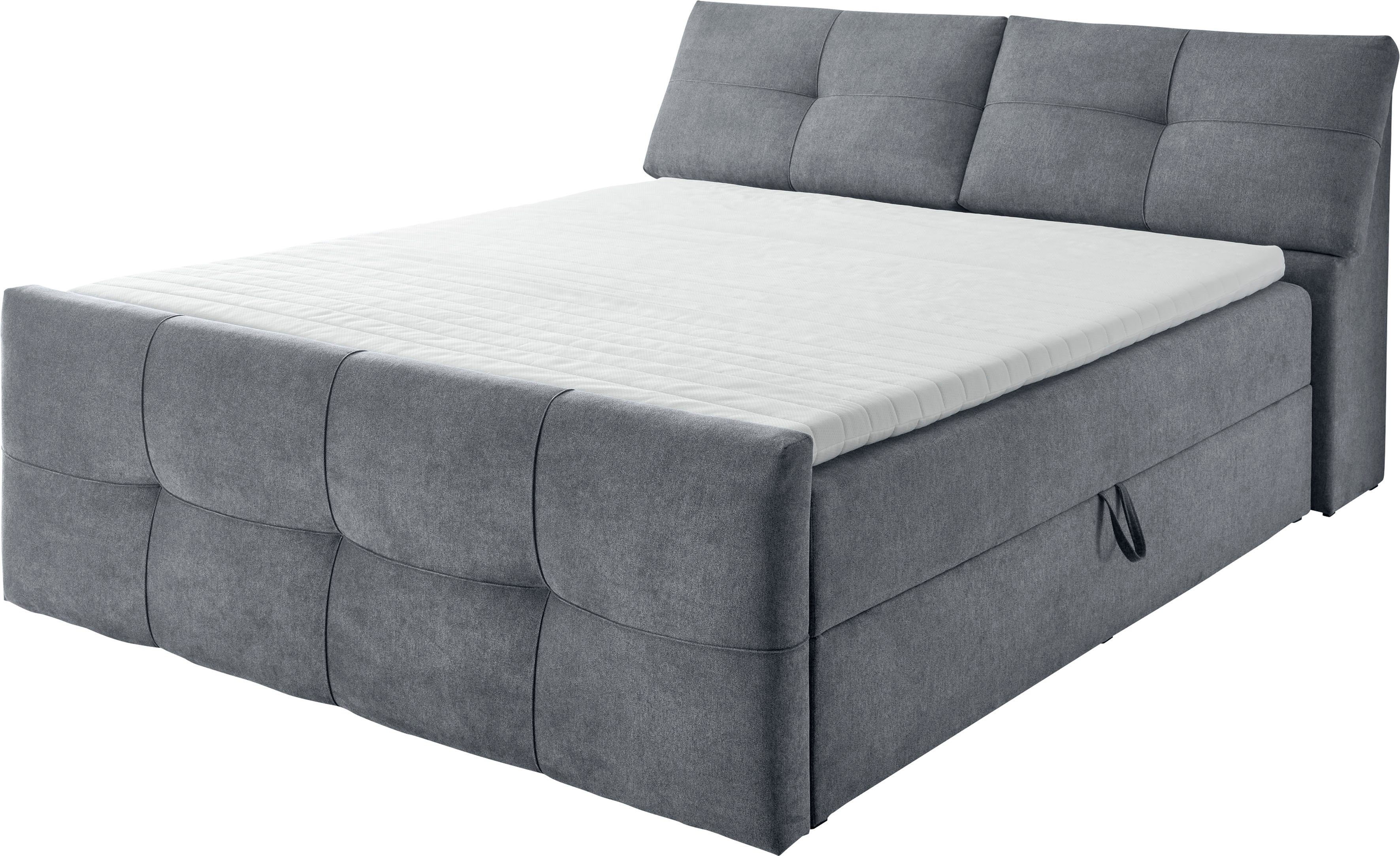 ED EXCITING DESIGN Boxbett Redmond (5-St), inkl. Zwei Bettkästen, Stauraum im Kopfteil und Topper