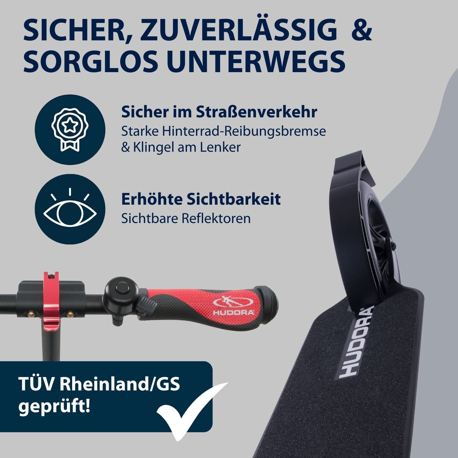 Hudora Cityroller BigWheel® Style 230, Scooter, einklappbarer, höhenverstellbarer Tretroller