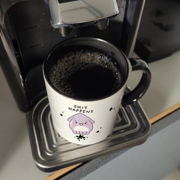 speecheese Tasse Jelly & Friends Tintenfisch Kaffeebecher in schwarz mit Spruch Shit