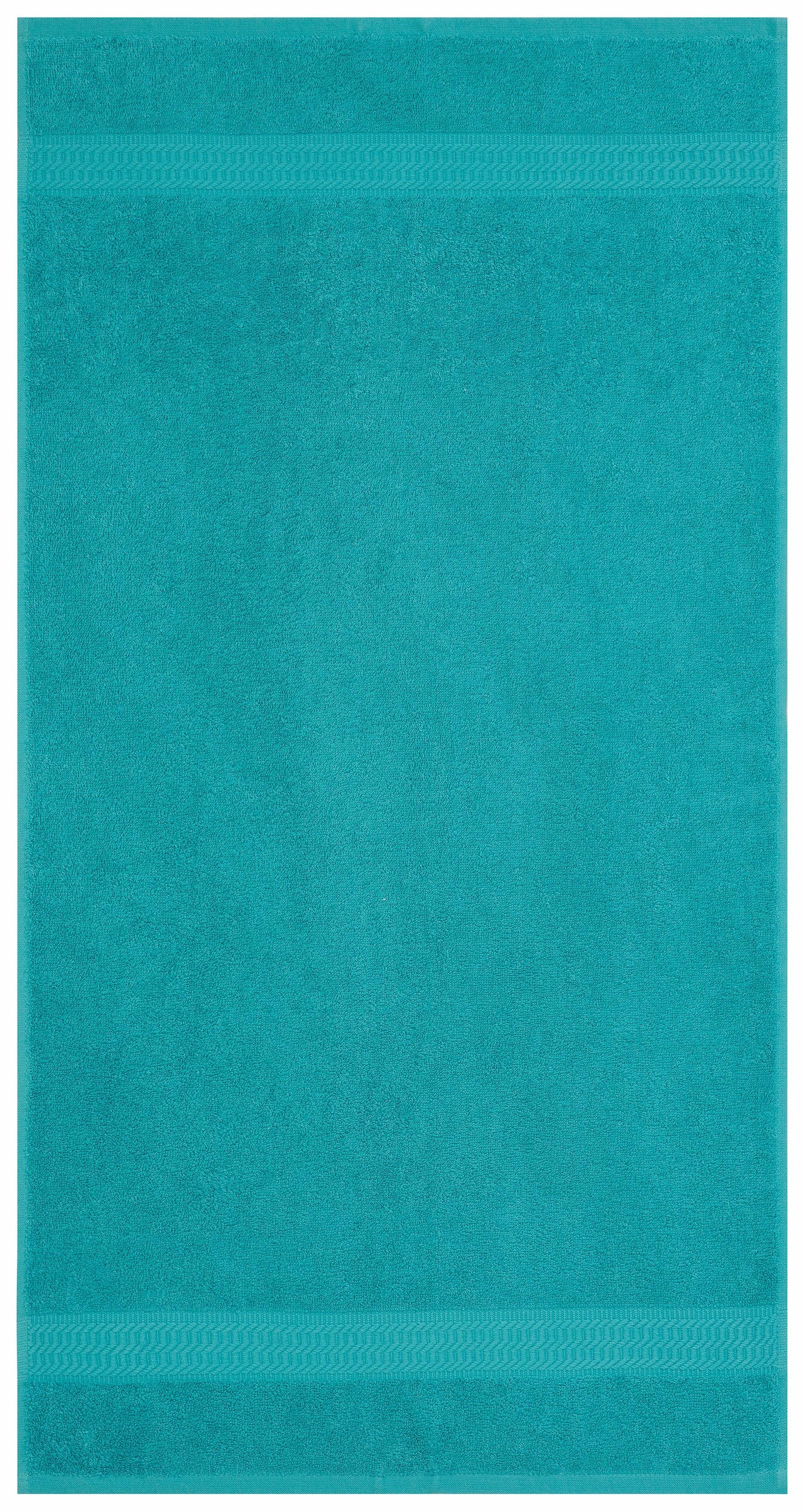 OTTO home Duschtücher Juna, als Set und Serie erhältlich, 4 Duschtücher, 70x140cm, Walkfrottee (4-St), Handtuch Set, 100% Baumwolle, mit Bordüre, Uni-Farben, weich