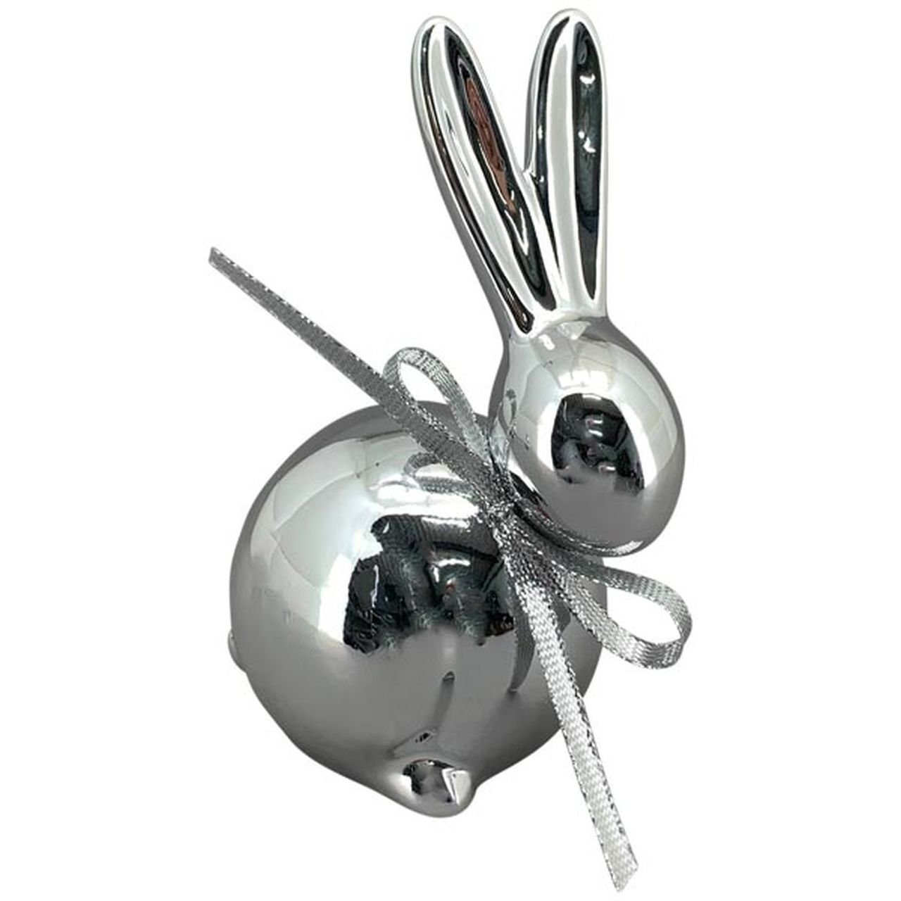 Small-Preis Dekofigur Hase Dekohase Osterhase aus Keramik in silber, Dekofi günstig online kaufen