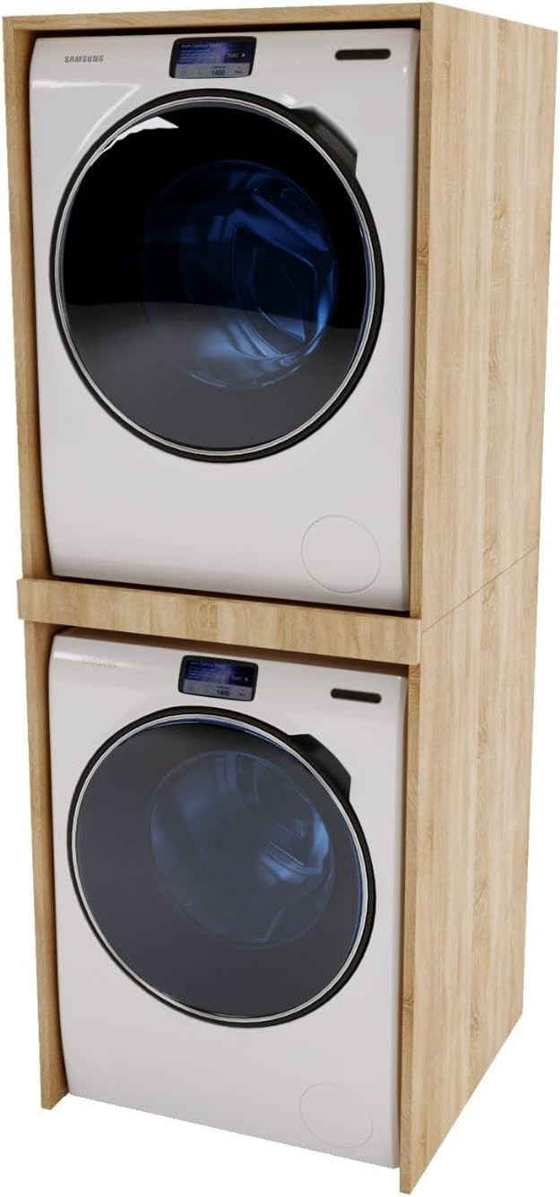 CraftPAK Waschmaschinenumbauschrank Waschmaschinenschrank für Waschmaschine & Wäschetrockner 66x180x65 cm Badmöbel, Umbauschrank für Bad