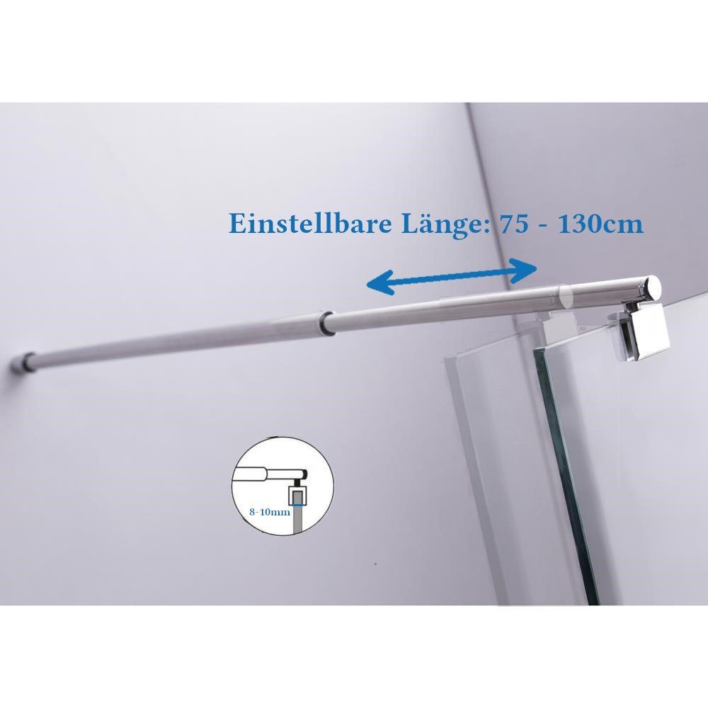 LinJa Duschstange Haltestange S1 Stabilisierungsstange Walkin Duschwand 8-10mm Dusche