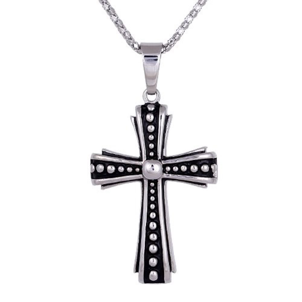 Anhänger Set Anhänger Kreuz geschwärzt Silber aus Edelstahl Unisex