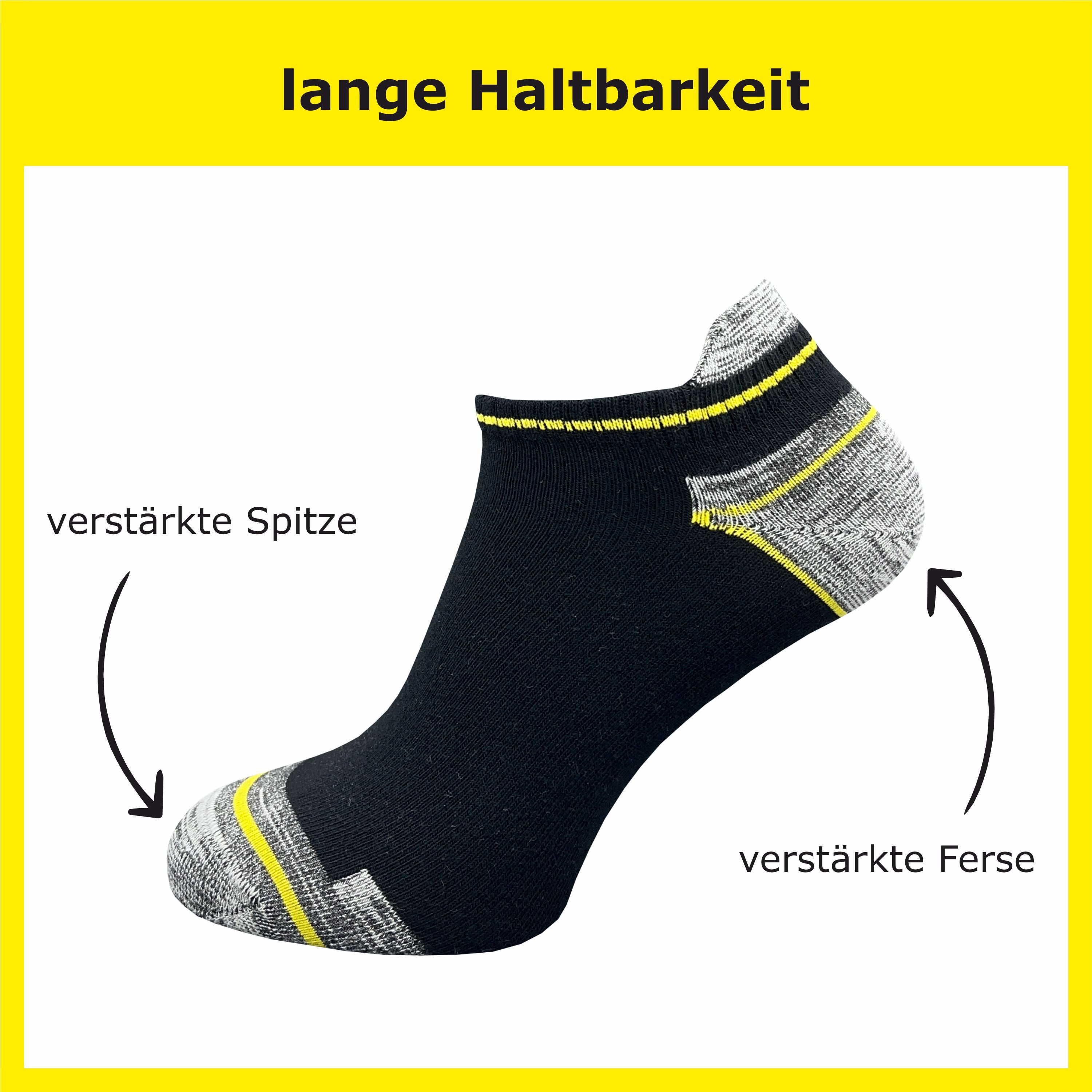 GAWILO Arbeitssocken - kurz - Sneaker Socken "WORK" mit viel Baumwolle (10 Paar) mit extra verstärkten Belastungszonen für eine lange Haltbarkeit
