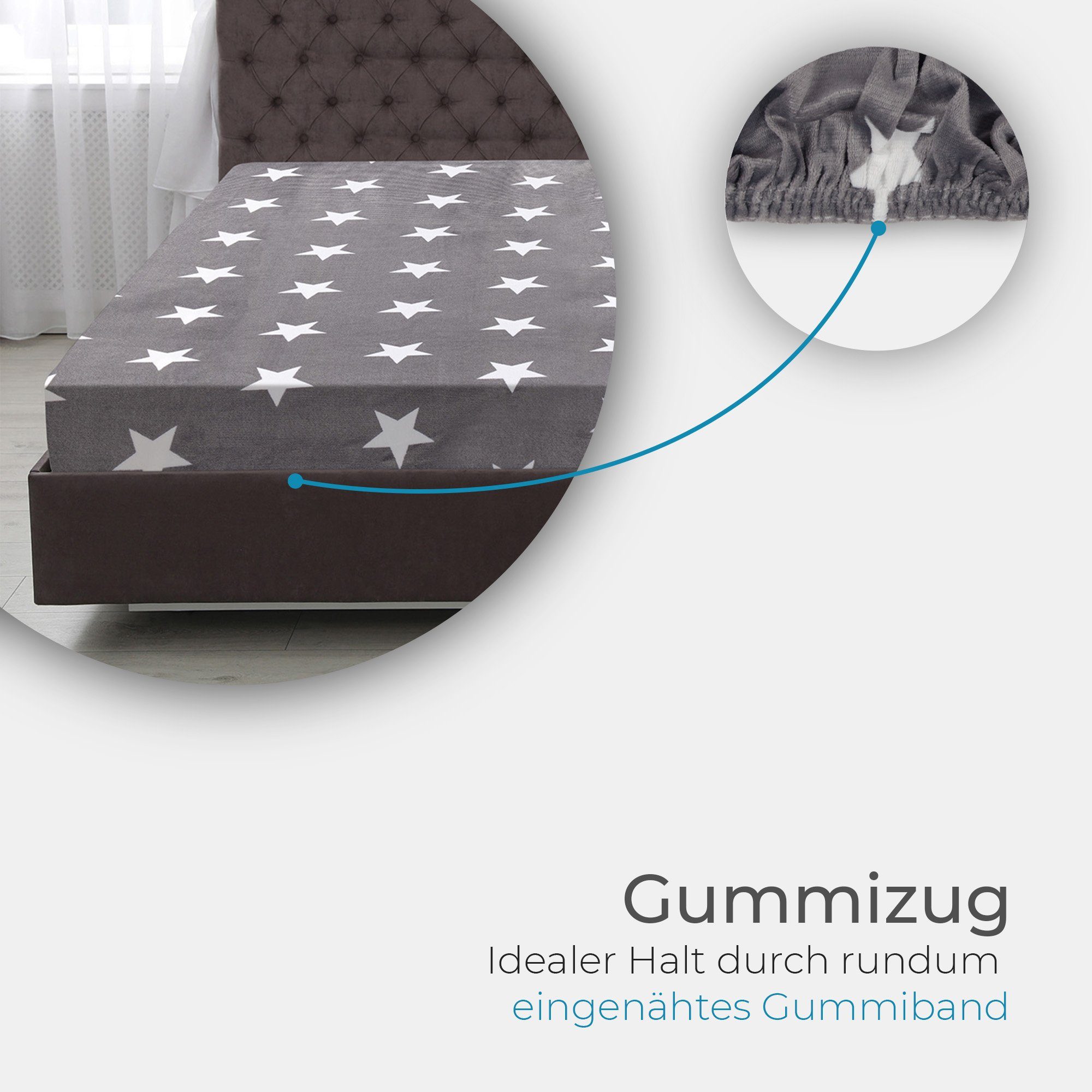 Bestlivings Spannbettlaken Spannbetttuch Chasmere Touch, Microfaser, Gummizug: rundum, (1 Stück), Bettlaken - Extra weich, kuschelig warm mit Rundumgummi
