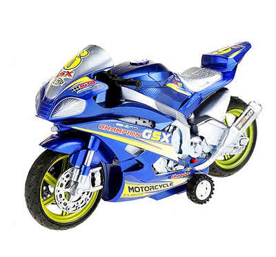Toi-Toys Spielzeug-Motorrad »RENNMOTORRAD mit Licht Sound Friktionsantrieb Motorrad 07 (Blau)«, Modell Rennmaschine Bike Spielzeug Geschenk