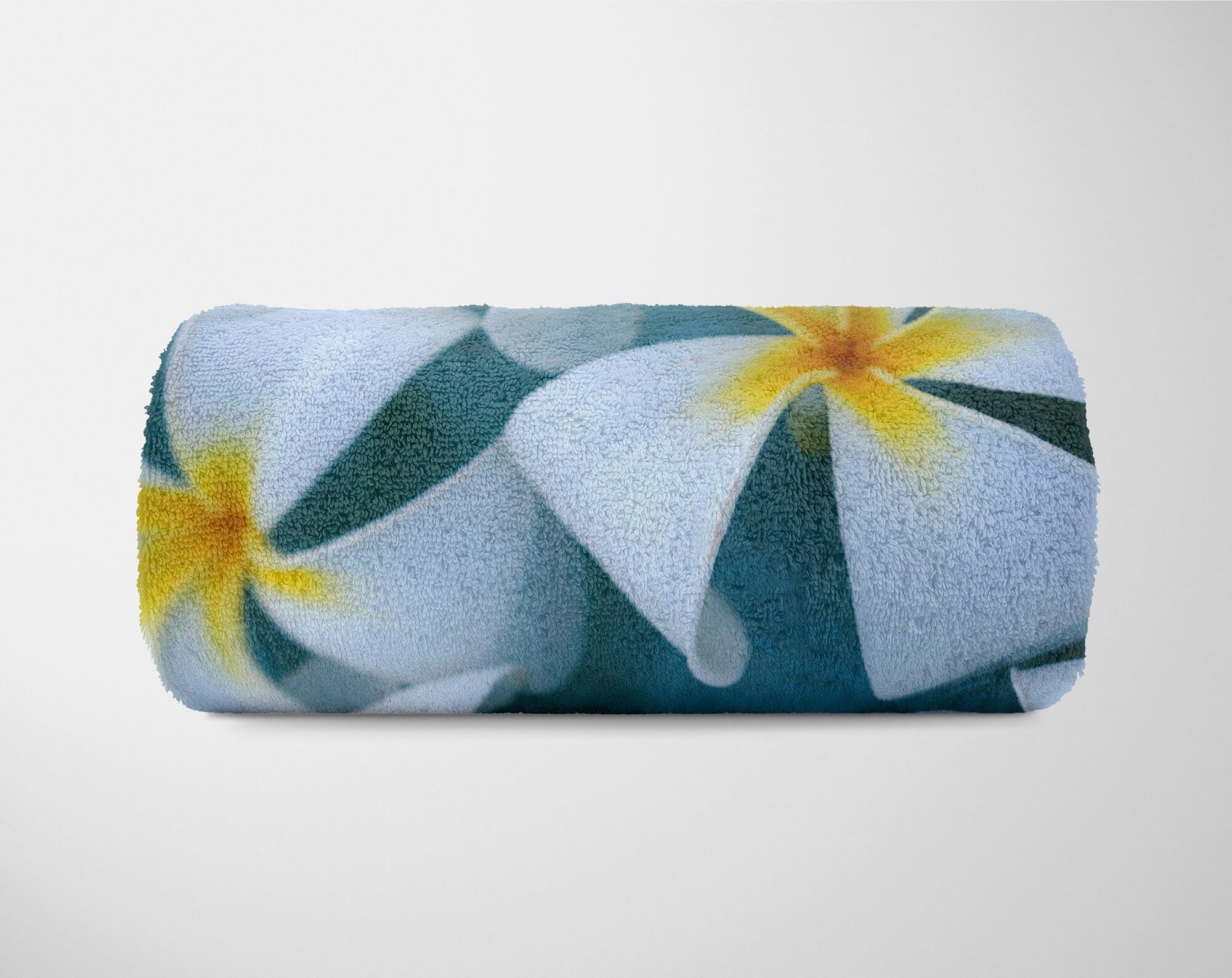 (1-St), Strandhandtuch Handtuch Saunatuch Kuscheldecke Handtücher we, Art mit Baumwolle-Polyester-Mix Fotomotiv Sinus Blumen Handtuch Plumeria