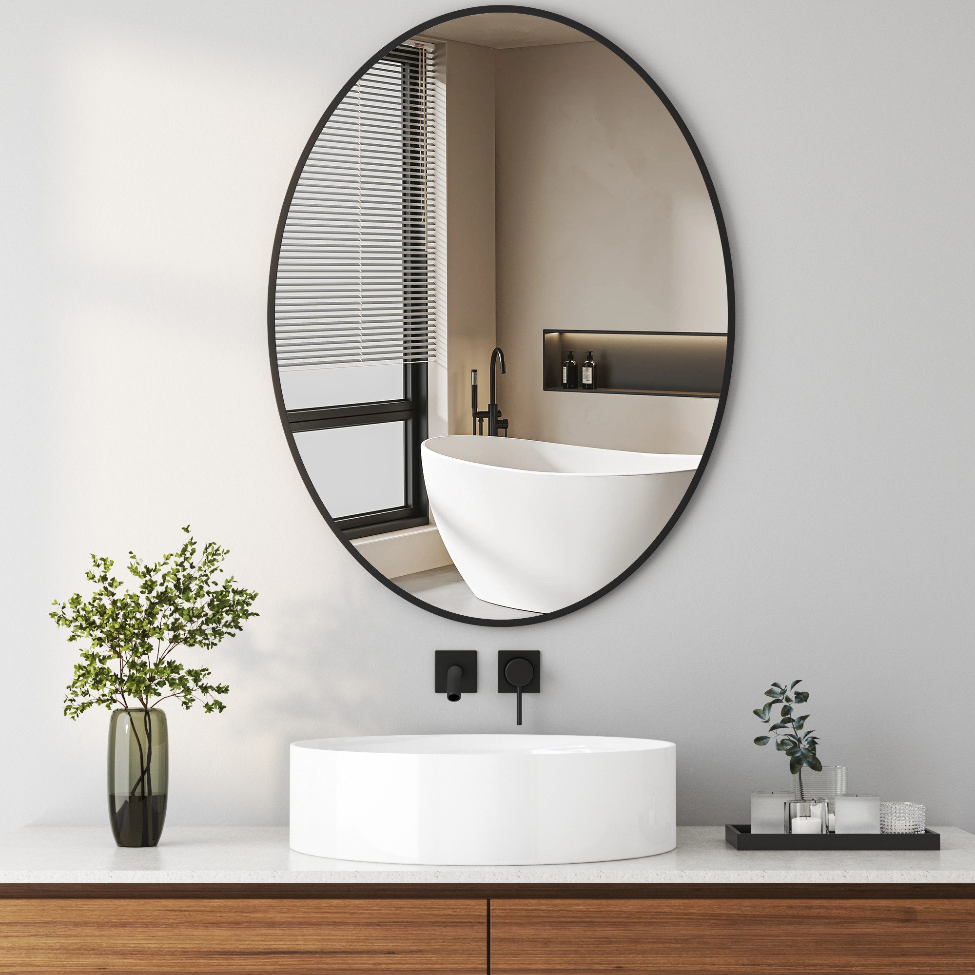 Hopibath Wandspiegel Flur modern Flurspiegel Oval günstig online kaufen