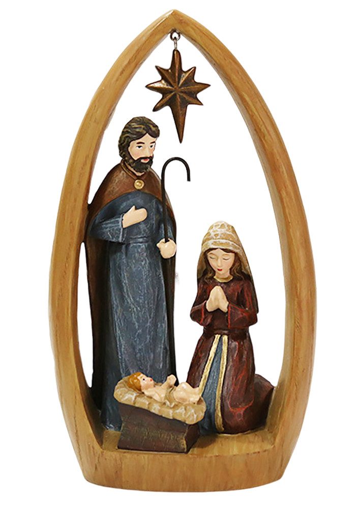 Fanci Home Krippe Weihnachtsdeko W2 ca. 22,5cm (1-tlg), Handbemalte Krippe günstig online kaufen
