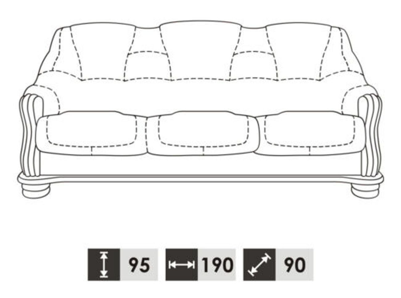 JVmoebel 3-Sitzer Sitzer Leder, Dreisitzer 3 Couch Europe Sofa in Made Polster Klassische Couch