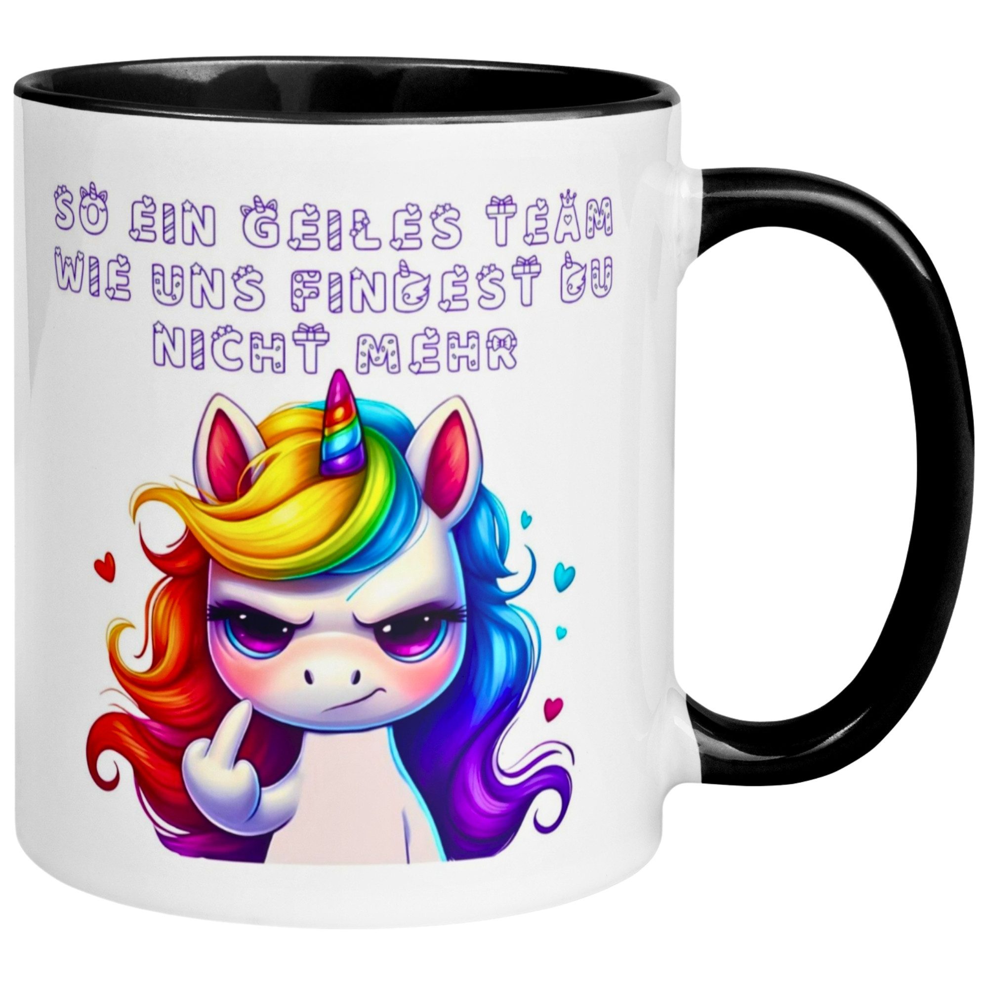 Momentals Tasse Abschied – „So ein geiles Team wie uns“ – Abschiedsgeschenk Kollegen, 2-seitig bedruckt · Links-&Rechtshänder · Spülmaschinenfest