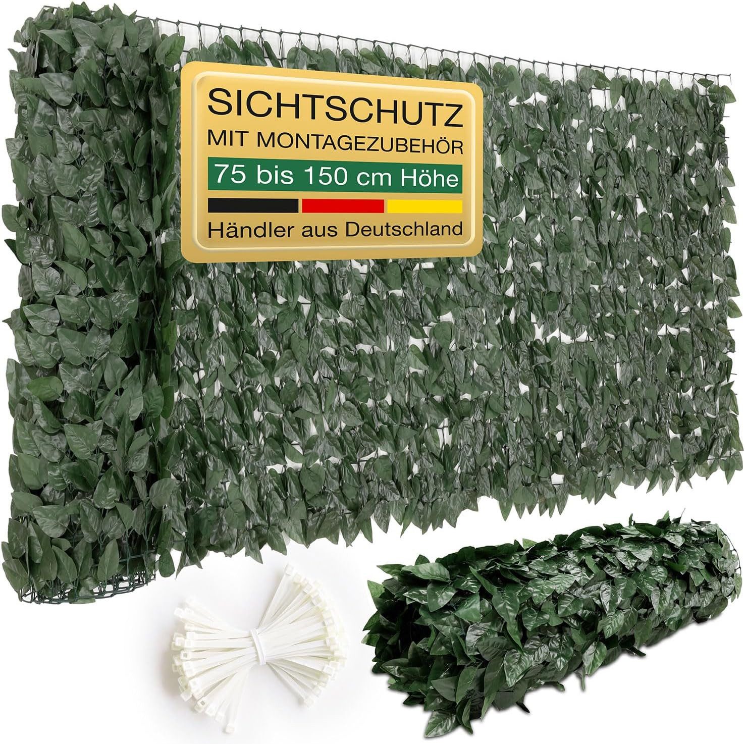 ELONEO Balkonsichtschutz Balkon & Zaun Sichtschutz ohne bohren, 100 cm hoch günstig online kaufen