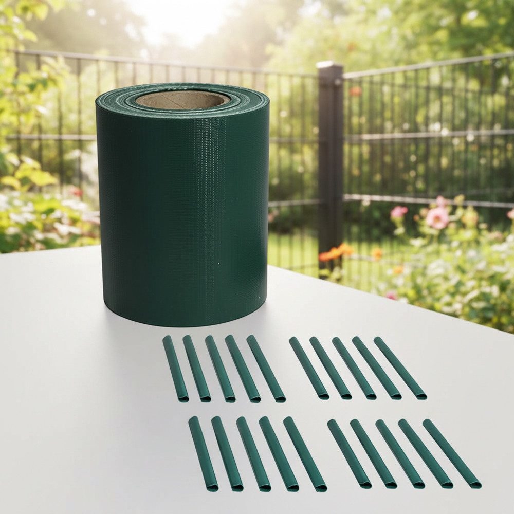Mucola Sichtschutzzaunmatten Sichtschutzfolie Doppelstabmatten Zaunfolie blickdicht PVC 65M, (Stück, 1-St., 1 Rolle), witterungsbeständig