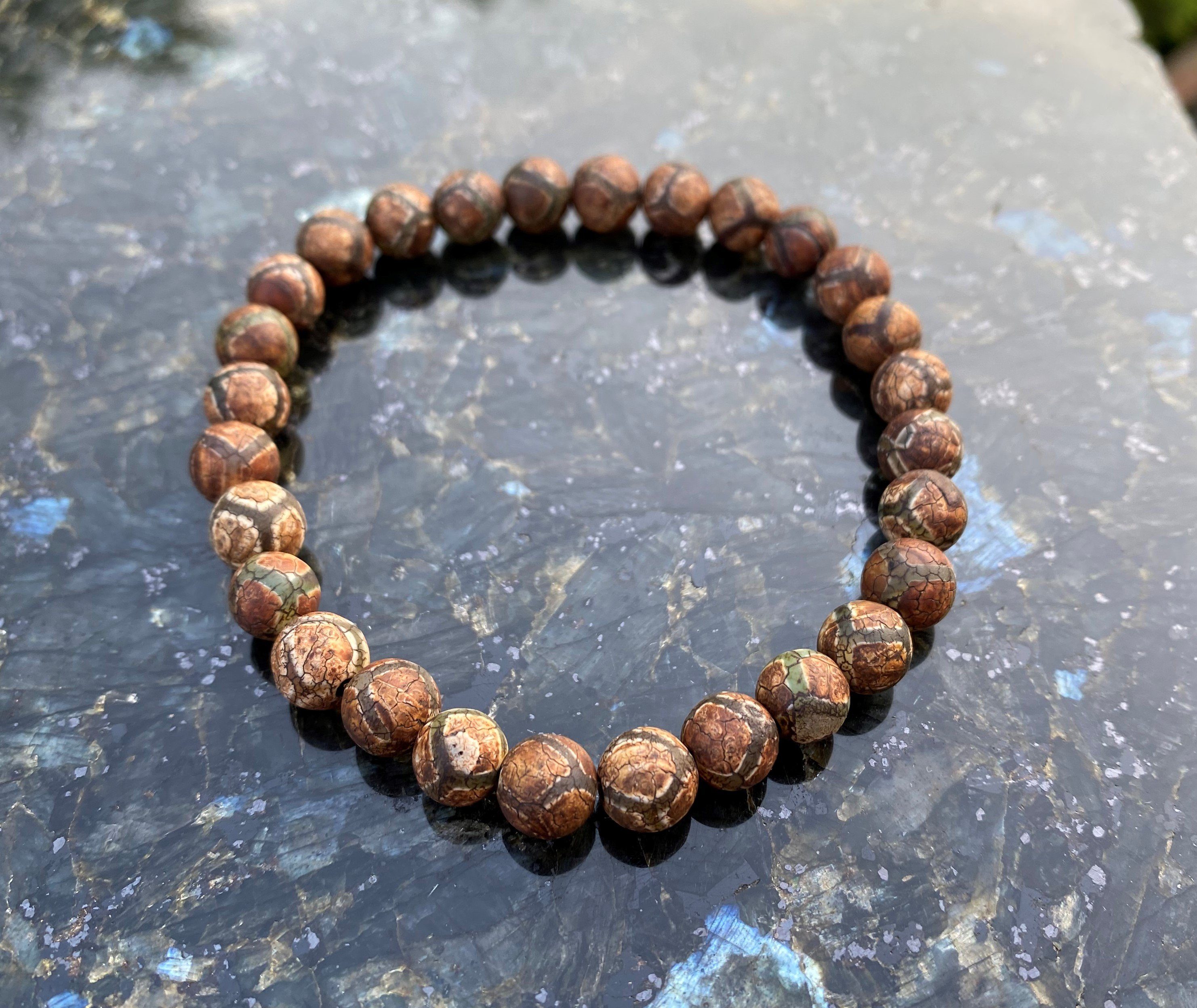 NAHLE Armband Tibet Achat Naturstein Armband (inkl. Schmuckbox) günstig online kaufen