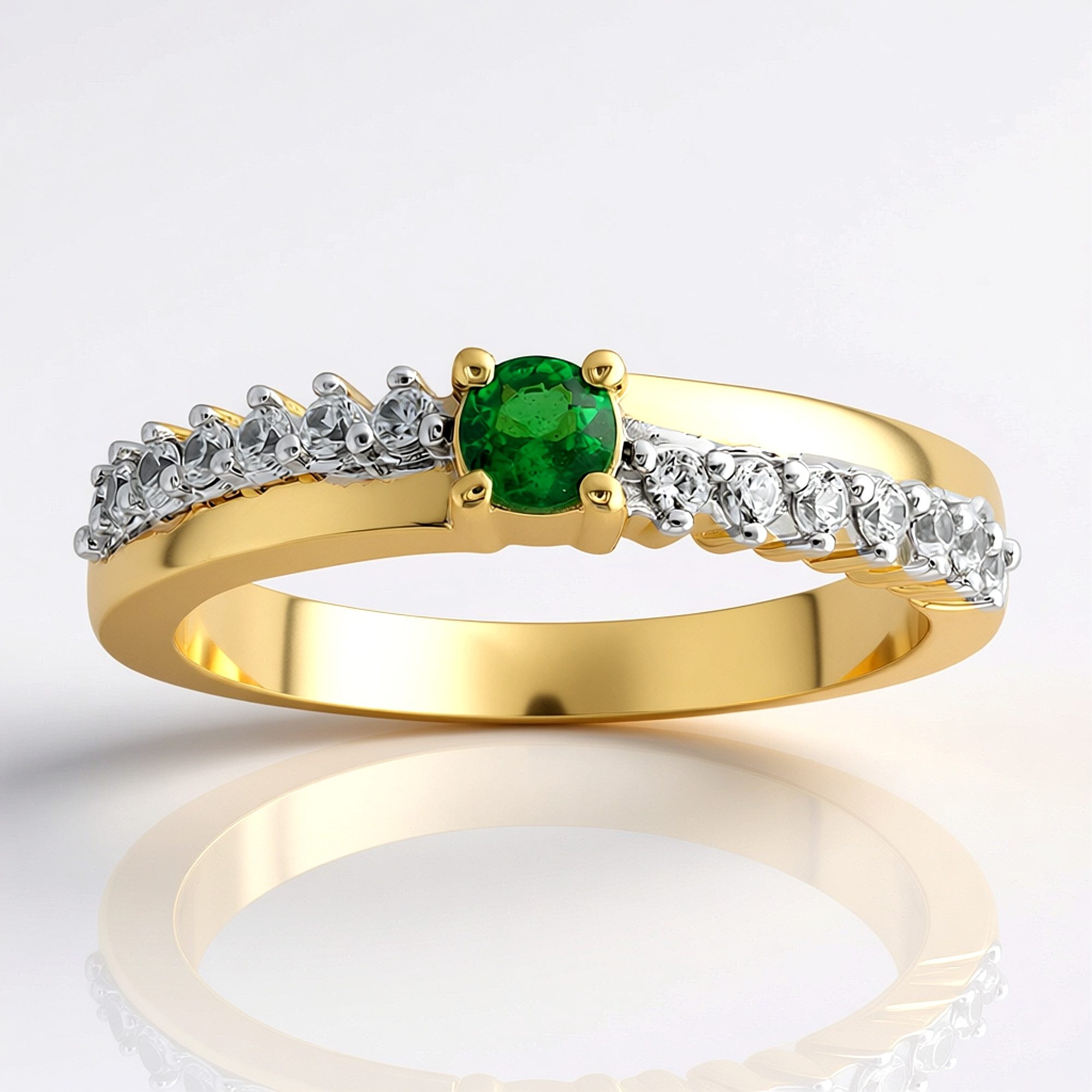 Cavill Goldring AAA-Kenianischer Tsavorit-Goldring (1-tlg)