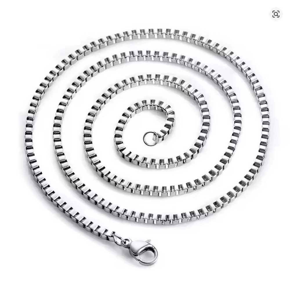 Ware aus aller Welt Edelstahlkette Venezianerkette 2,5mm Goldfarben Edelstahlfarben Schwarz 45 50 55 60cm (1-tlg), Hochwertiger Edelstahl: Robust, langlebig und farbbeständig