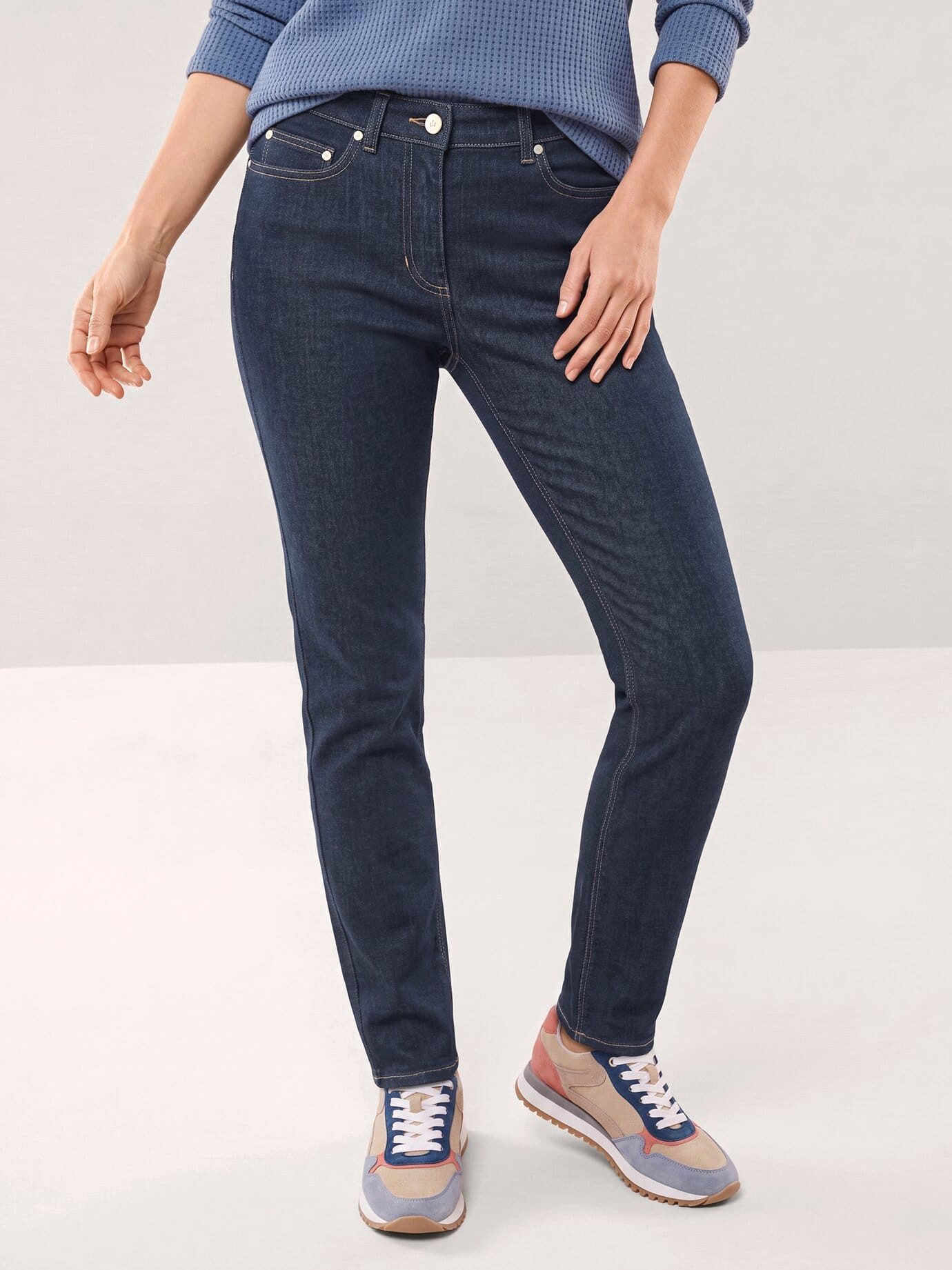 Walbusch Regular-fit-Jeans Damen Thermo Jeans aus Joggdenim Regular fit, modern, atmungsaktiv, wärmend