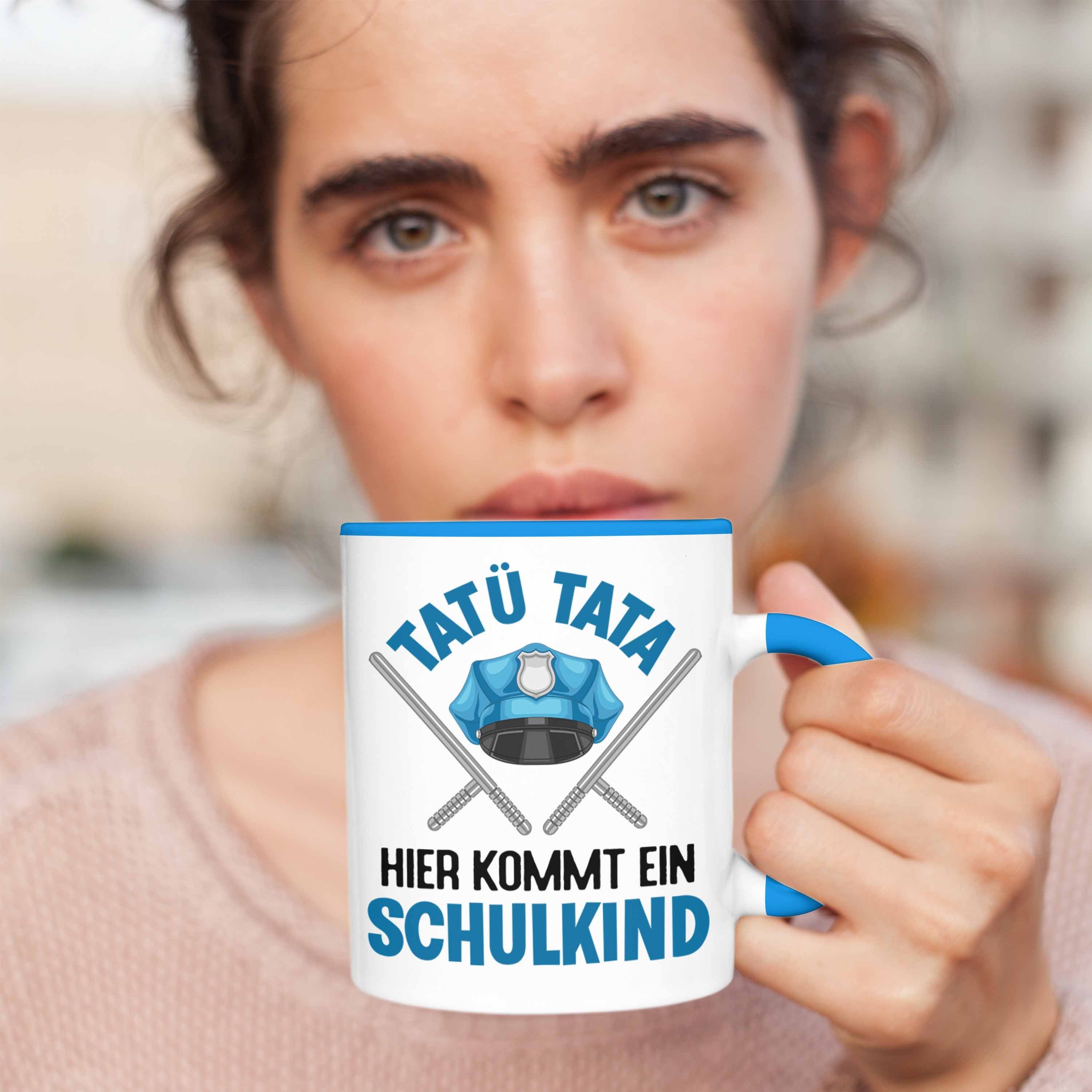 Tasse für Trendation 1. Tata Junge Geschenk - Schultüte Füllung Trendation Schultag Schulstart Geschenkidee Tatü Blau Tasse Einschulung Schuleinführung 2022 Schulanfang Schulkind