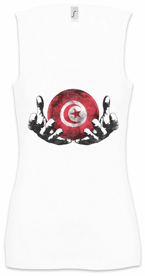 Tanktop Tunisia Football Magic Ball Ärmelloses Damen T-Shirt Tunesien