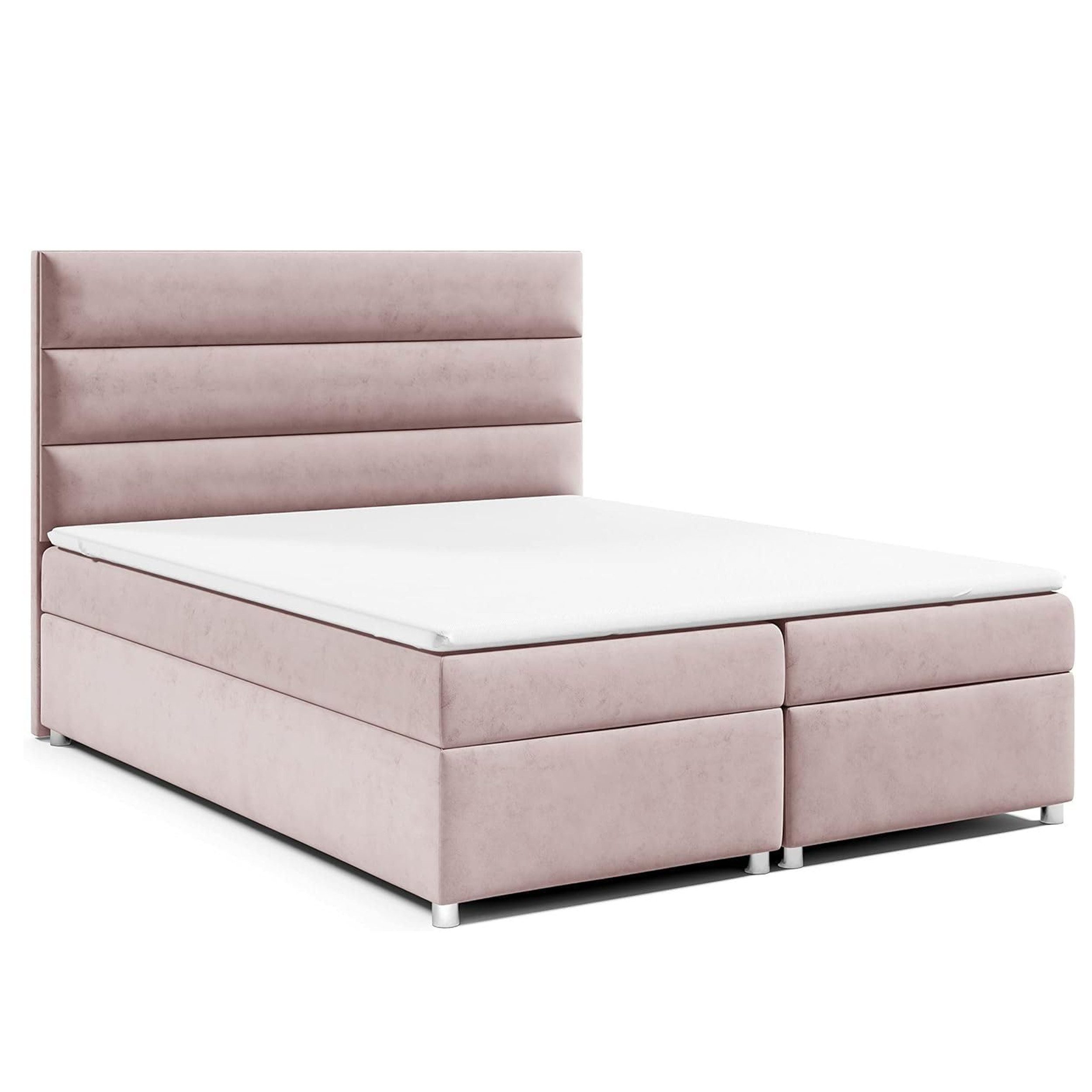 Best for Home Boxspringbett Trinity K-1 LUX – Modern Boxspringbett mit Stauraum & Komfort (Boxspringbett-Set, 1-St., Komplettes Boxspringbett-Set inklusive Matratze und Topper), Ergonomischer Schlafkomfort, großer Stauraum