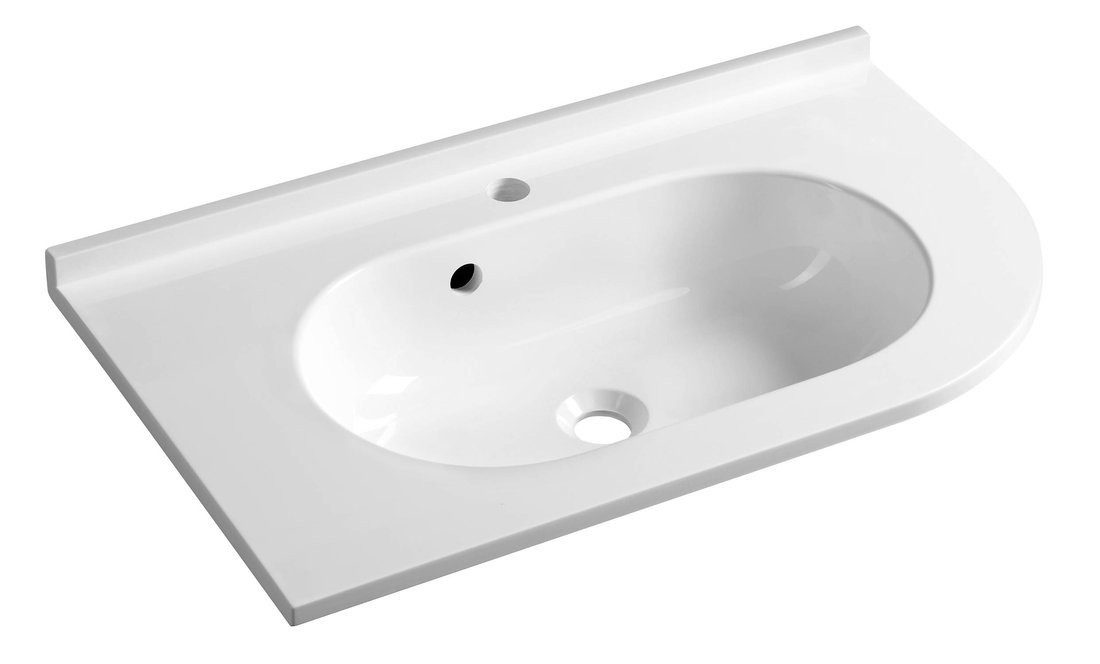 Sapho Waschtisch PULSE Gussmarmor-Waschtisch 75x45cm, links, weiß, Sapho-BM752