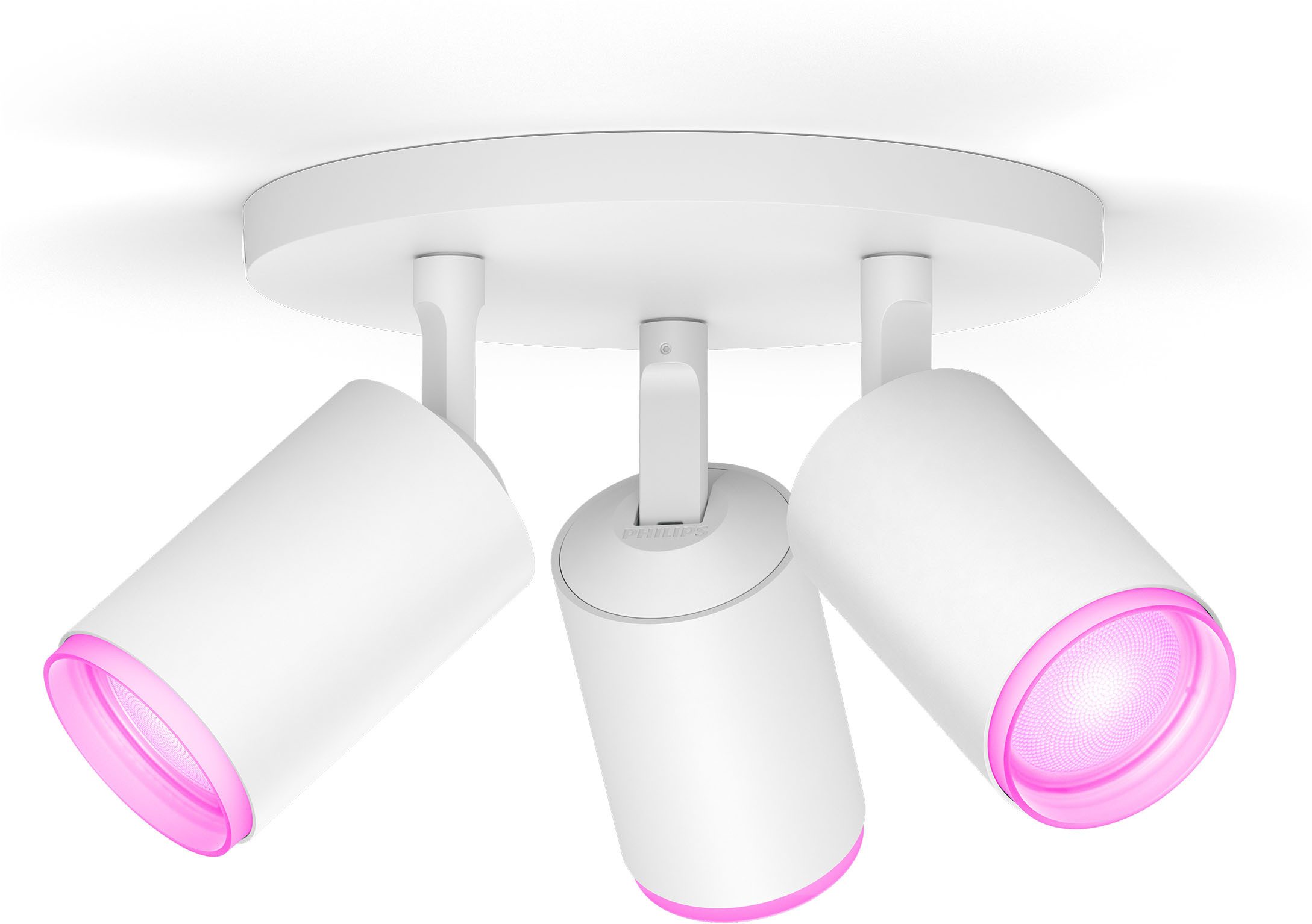 Philips Hue LED Deckenspot White & Color Ambiance Fugato 3er Aufbauspot, Abschaltautomatik, Bluetooth, CCT - über Fernbedienung, Dimmfunktion, Einschlafhilfe, Farbsteuerung, Farbwechsel, Memory, nach Trennung vom Netz, Nachtlichtfunktion, RGB, Smart Home, Timerfunktion, Weckerfunktion, dimmbar über Fernbedienung, mehrere Helligkeitsstufen, LED wechselbar, Farbwechsler, RGB, warmweiß - kaltweiß, Steuerbar per App und Stimme, Smart Home fähig, Farbfähig und Weißtöne
