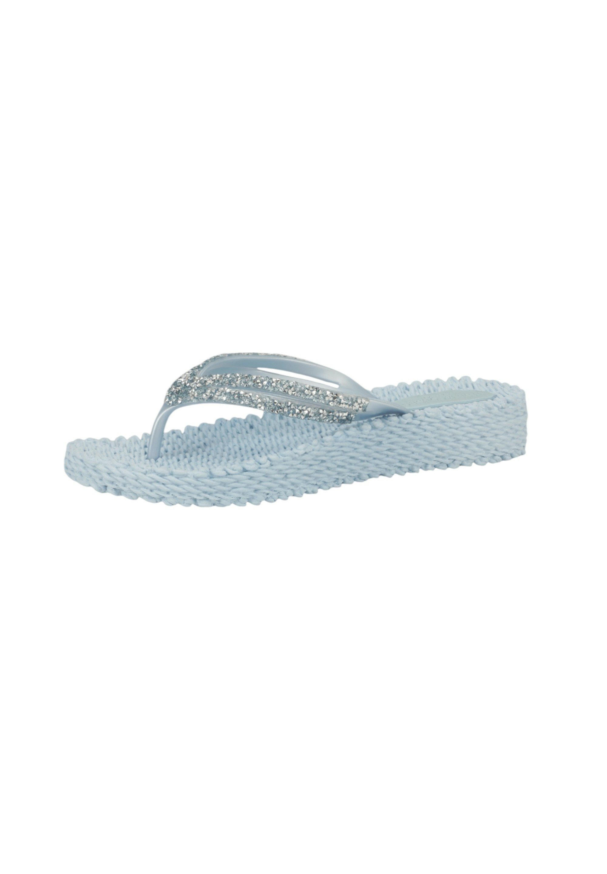 Ilse Jacobsen CHEERFUL15 Zehentrenner Leicht & flexibel, modische Plateausohle, Massageeffekt, mit Glitzer