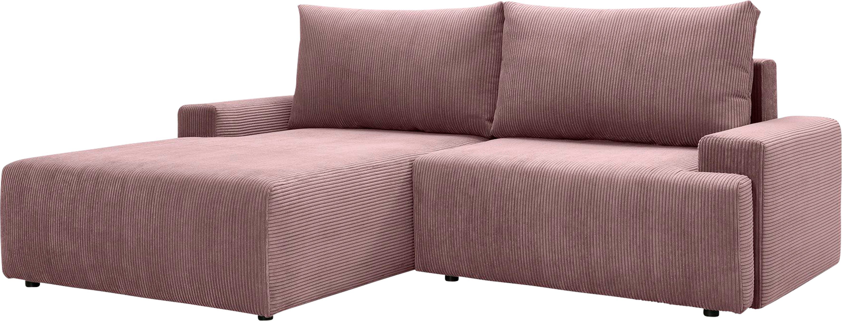 Cord-Farben - sofa Orinoko, fashion Bettkasten und Bettfunktion in rose exxpo Ecksofa verschiedenen inklusive