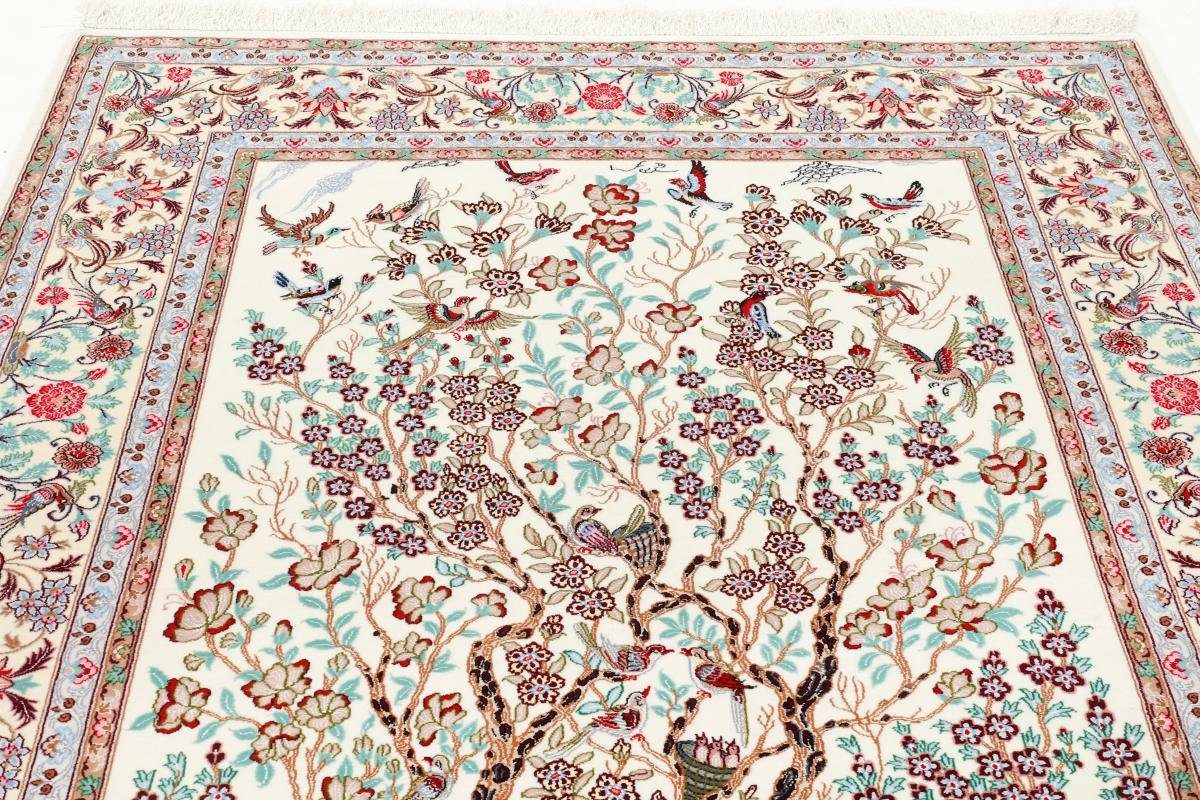 Höhe: rechteckig, Handgeknüpfter Isfahan 6 154x230 Nain Seidenkette Orientteppich, Trading, mm Orientteppich