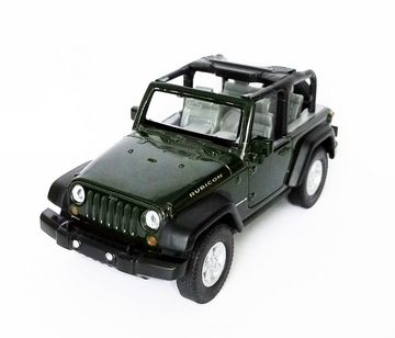 Welly Modellauto JEEP Wrangler Rubicon Metall Modellauto Modell Auto 56 (Grün offen), Spielzeugauto Kinder Geschenk