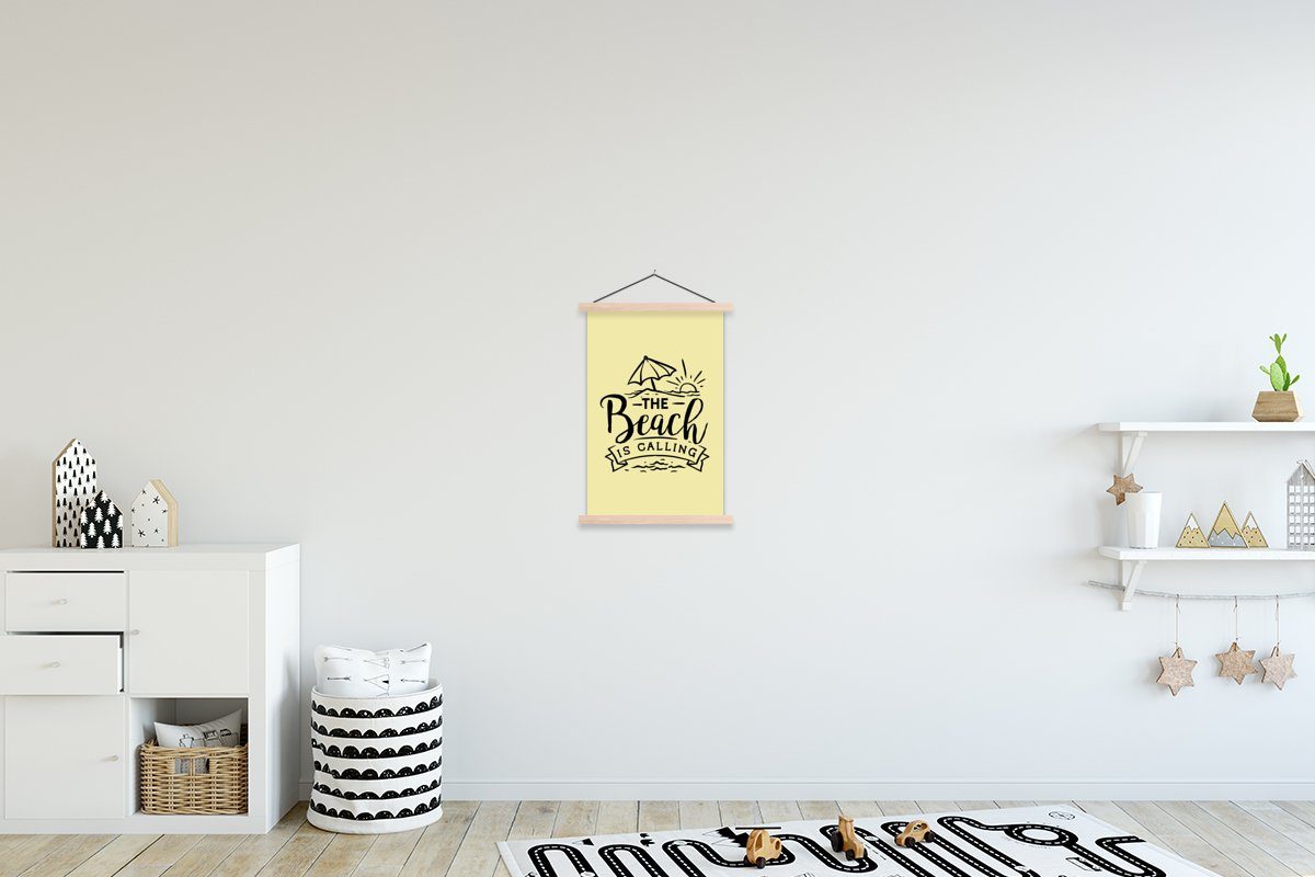 MuchoWow Poster Sommer - Strand - Sonnenschirm - Sprichwörter, (1 St), Posterleiste, Textilposter für Wohnzimmer, Bilderleiste, Magnetisch