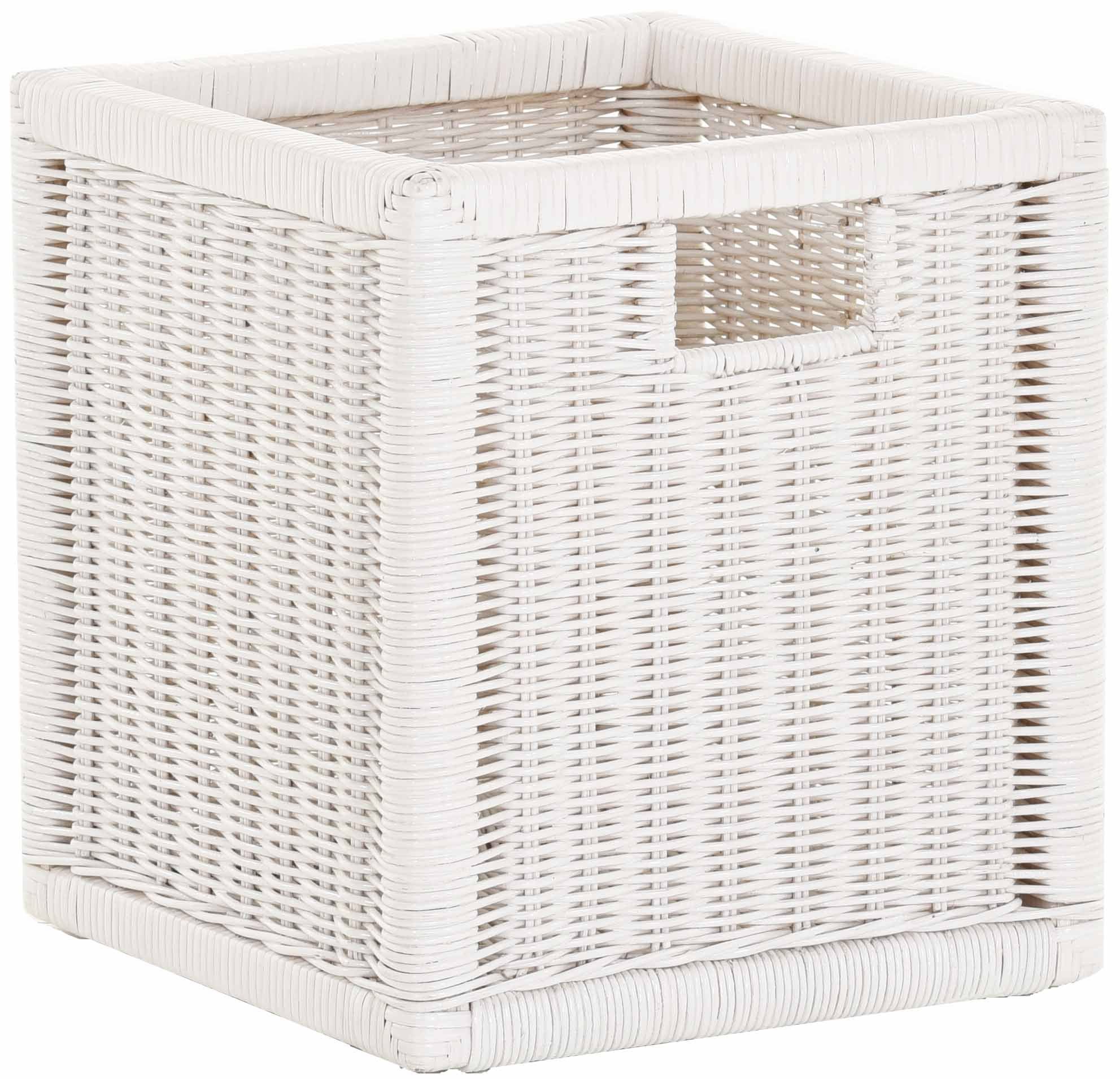 Krines Home Regalkorb Set/2 Regalkorb Aufbewahrungskorb geflochten Rattan (Quadratisch) (2-teiliges Set), Korbset Aufbewahrung Regal Schrankkorb Korb, ca. 28 x 29 x 30 cm