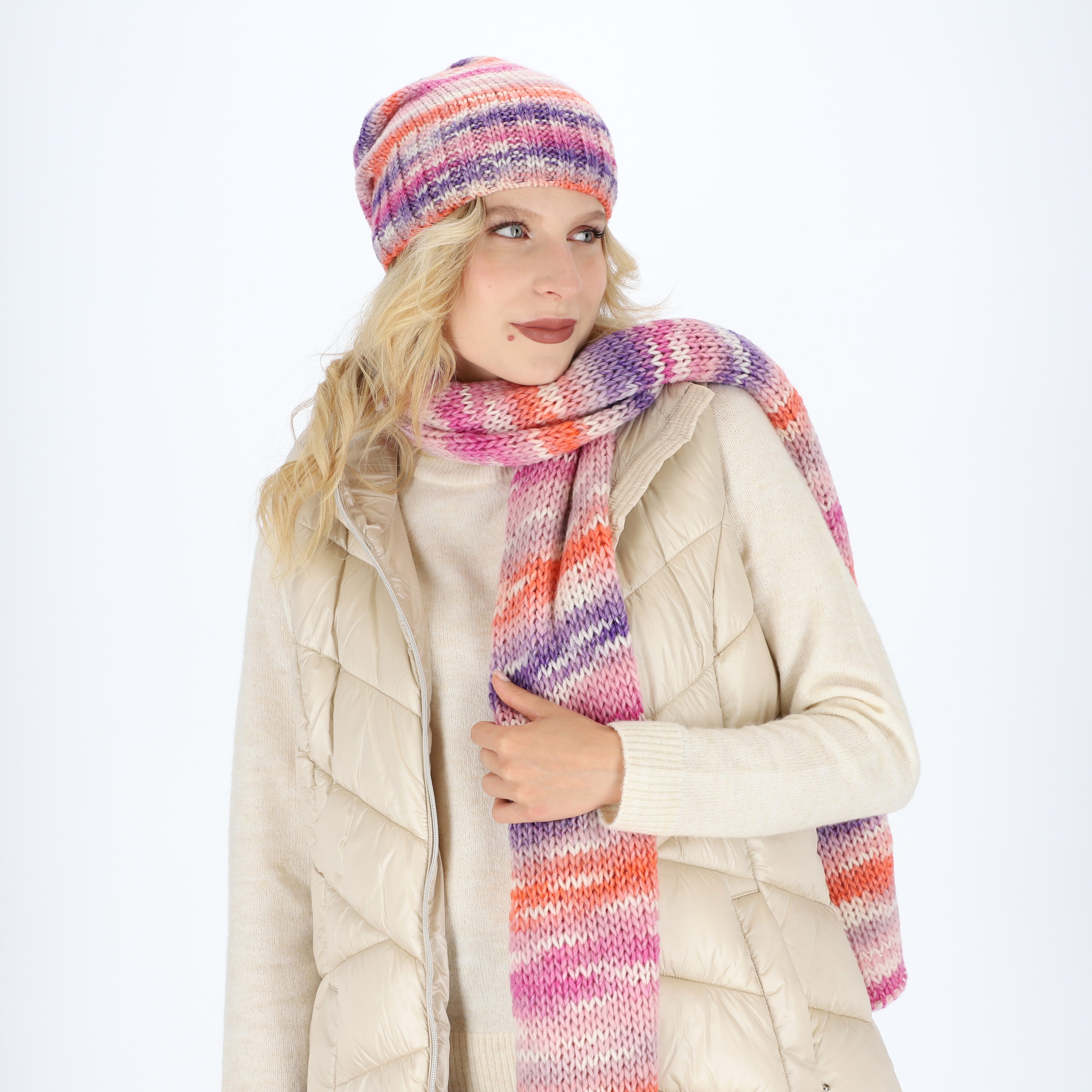 halsüberkopf Accessoires Strickschal glattgestrickt Multicolor, Made in Germany!