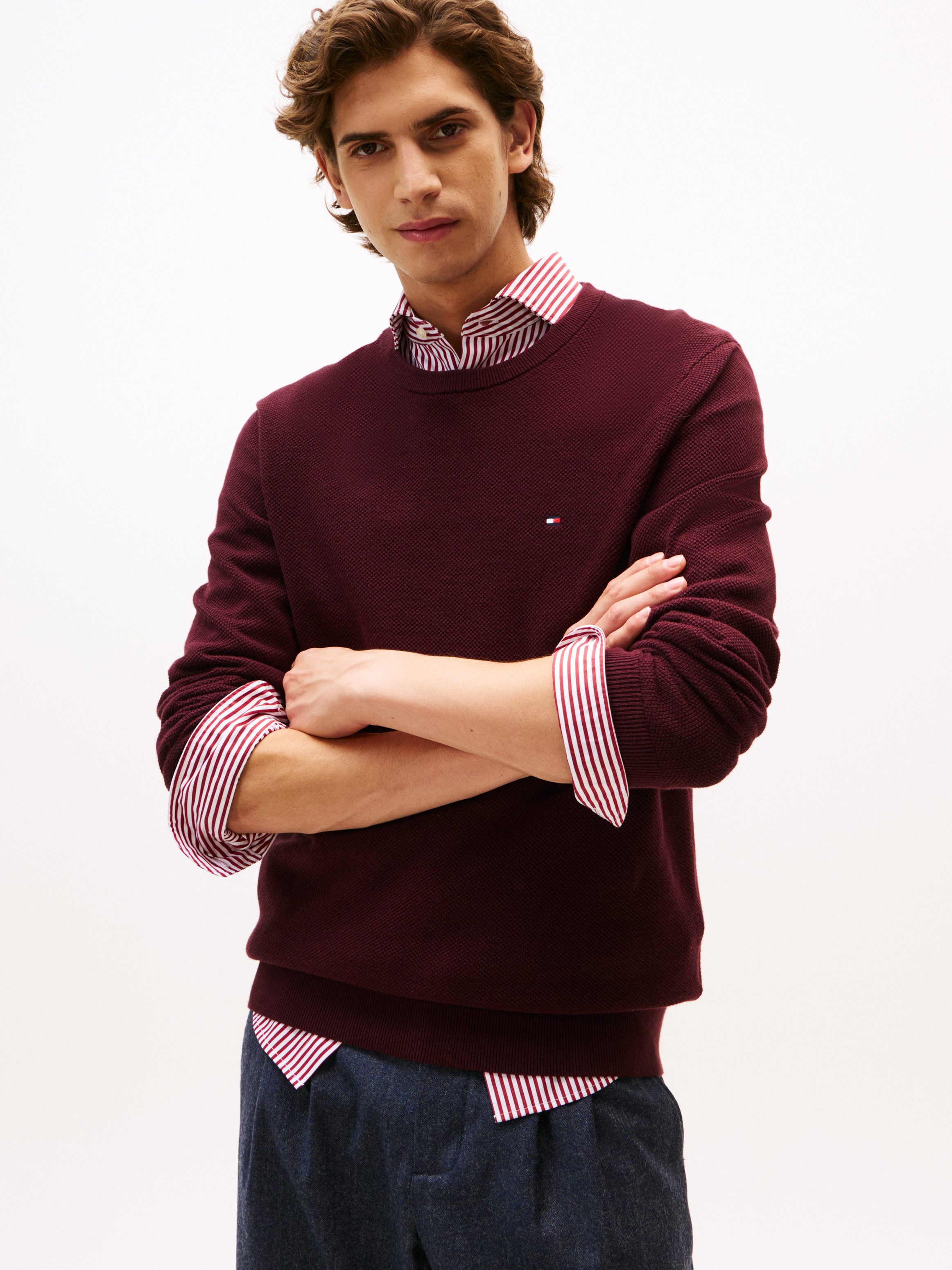Tommy Hilfiger Rundhalspullover ESSENTIAL STRUCTURE CREW günstig online kaufen