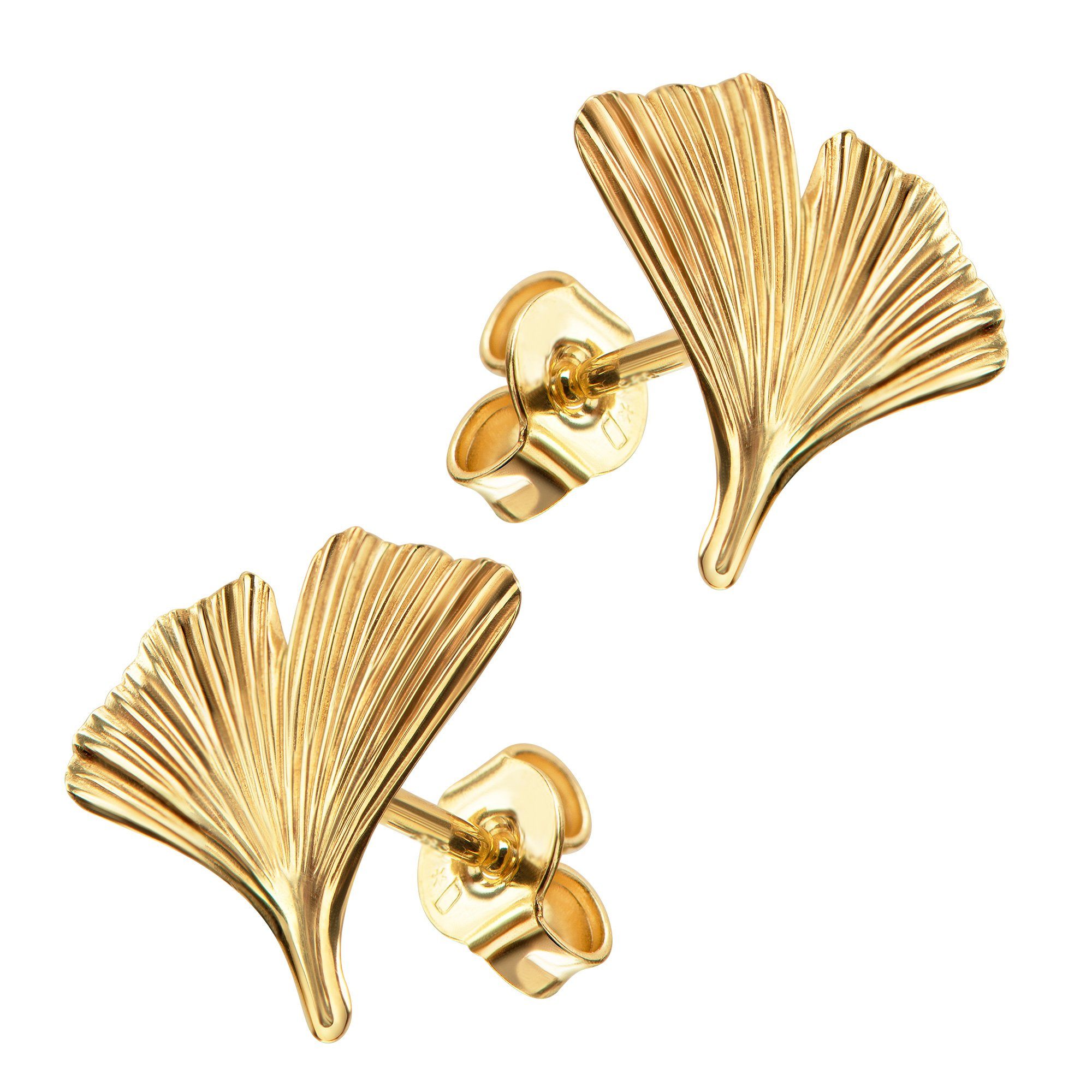 JEVELION Paar Ohrstecker Ginkgo 750 Gold günstig online kaufen