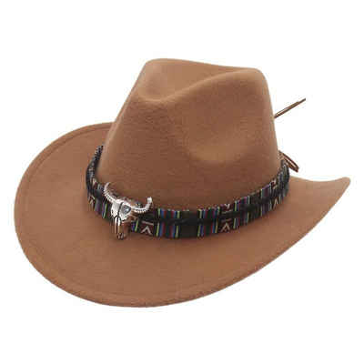 HOHEA H Cowboyhut Stilvoller und eleganter Cowboyhut für Herren (1-St) Western-Cowboyhut-Jazzhut-Größe: 56-58