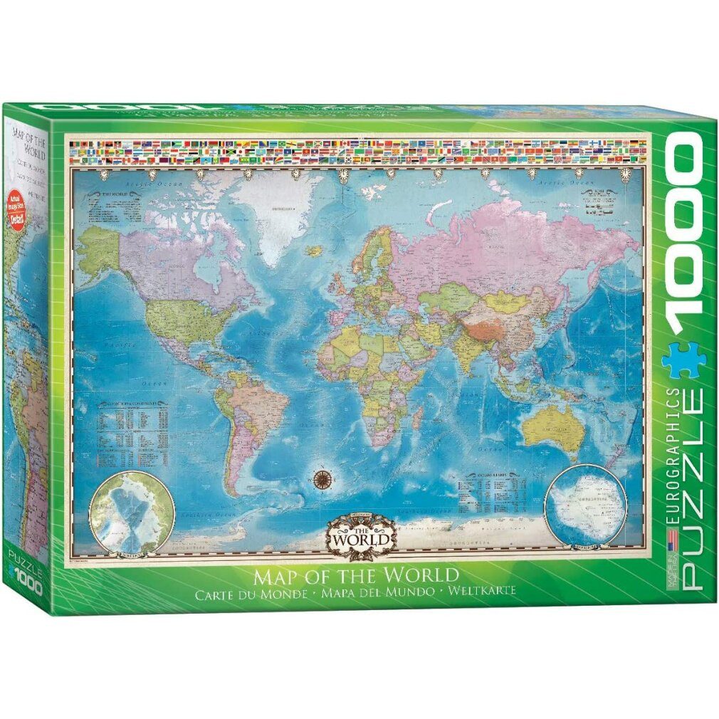 EUROGRAPHICS Puzzle Puzzle Weltkarte 1000 Teile, Puzzleteile