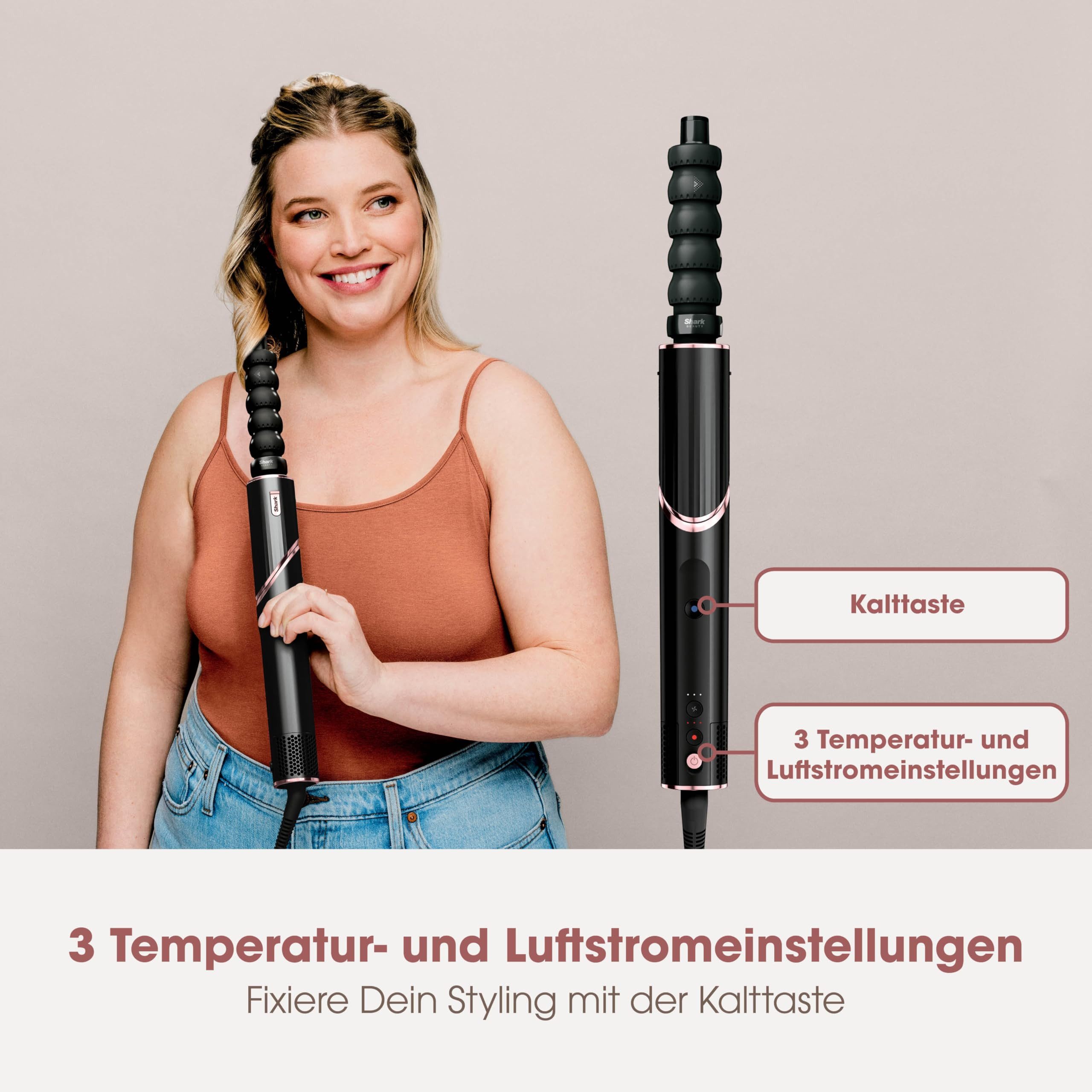 Shark Haartrockner HD426SLEU, Vielseitiger 3-in-1 Haarstyler & -trockner mit Aufsätzen