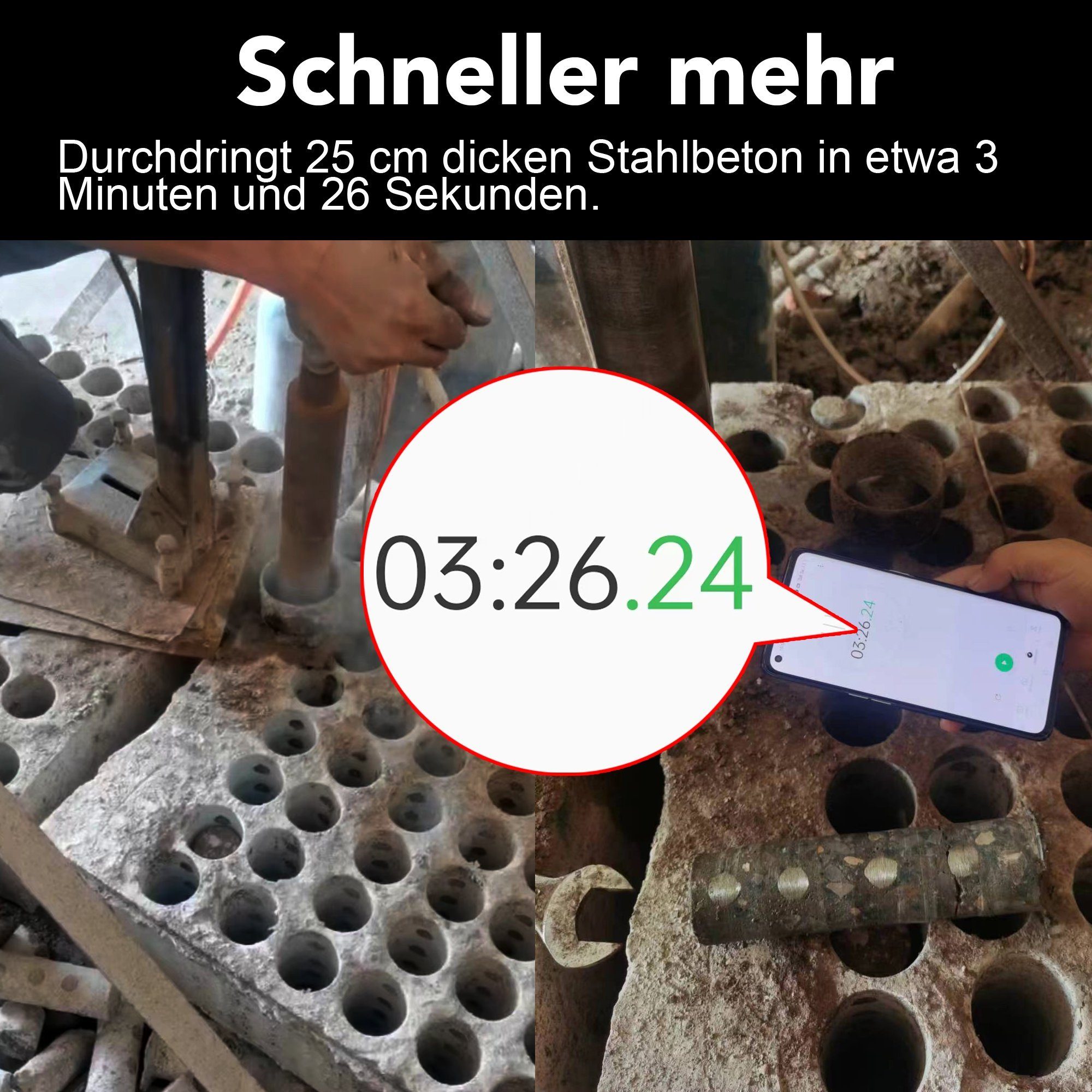 Melko Bohrkrone Kernbohrkrone Diamantbohrkrone Bohrkronen für Nass und Trocken Bohrung, Ø 26 mm, Stück, Diamantbesetzt – Bild 3 von 5
